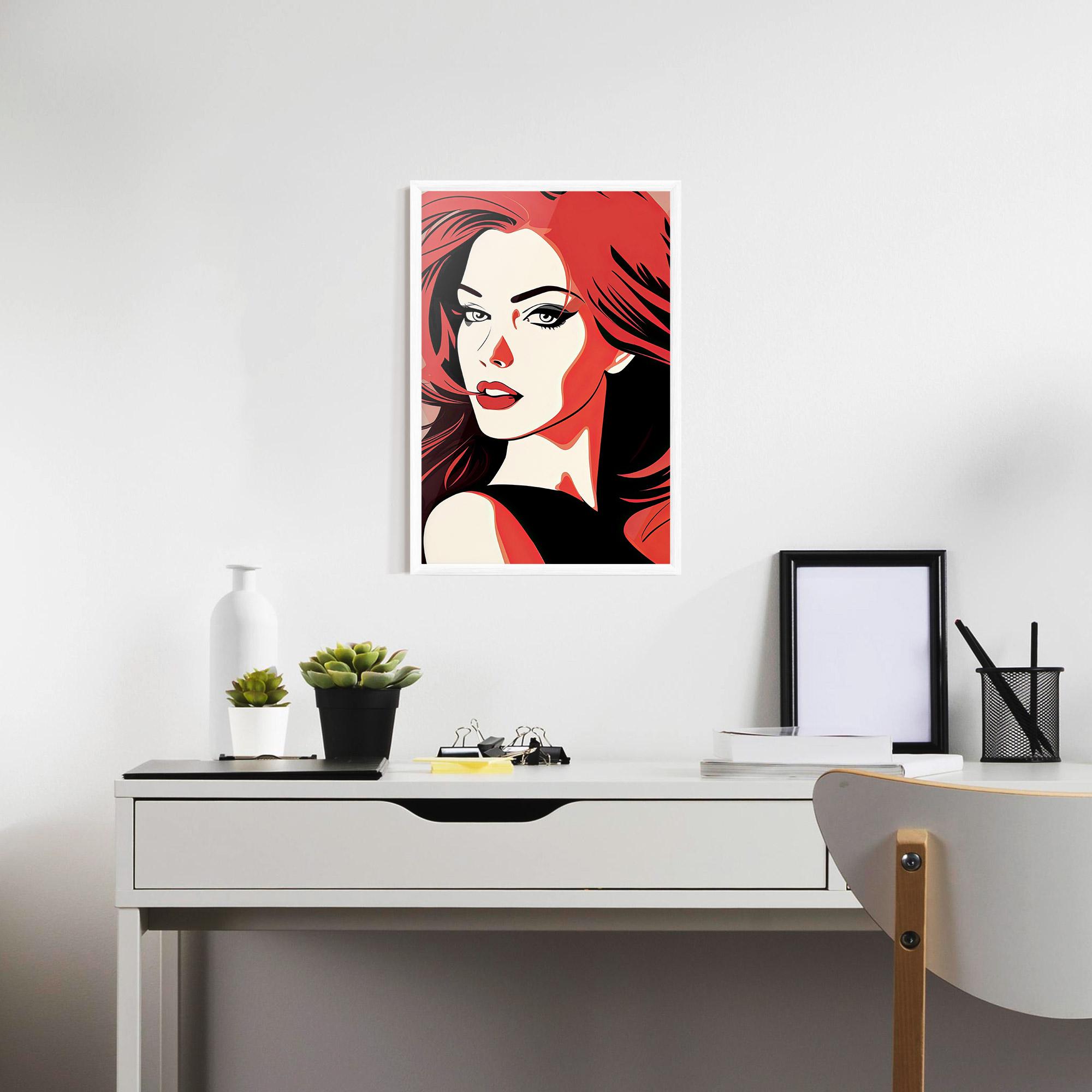 Keretezett Poszter Red Hair Pop Art mockup 7