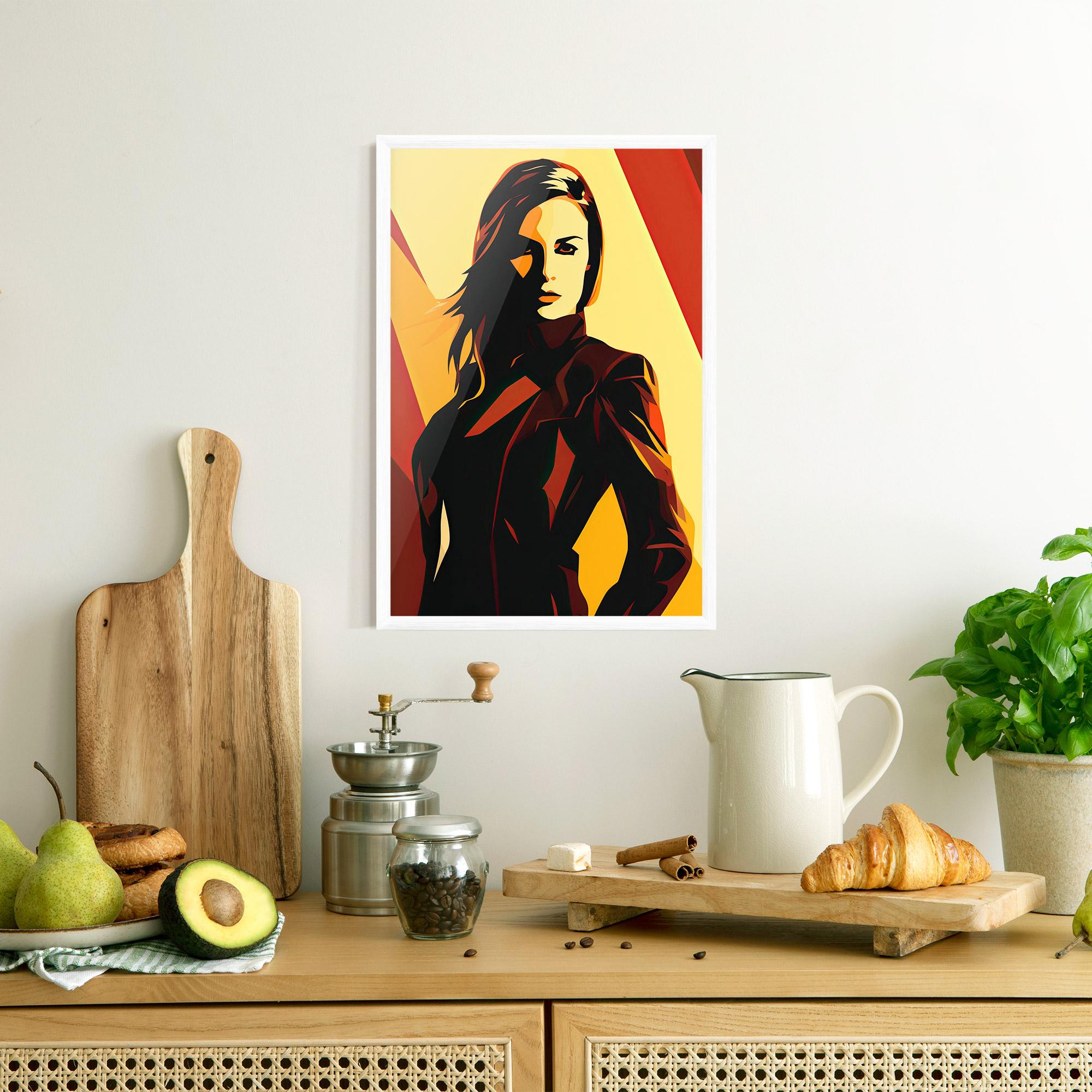 Keretezett Poszter Pop Graphical Woman mockup 8