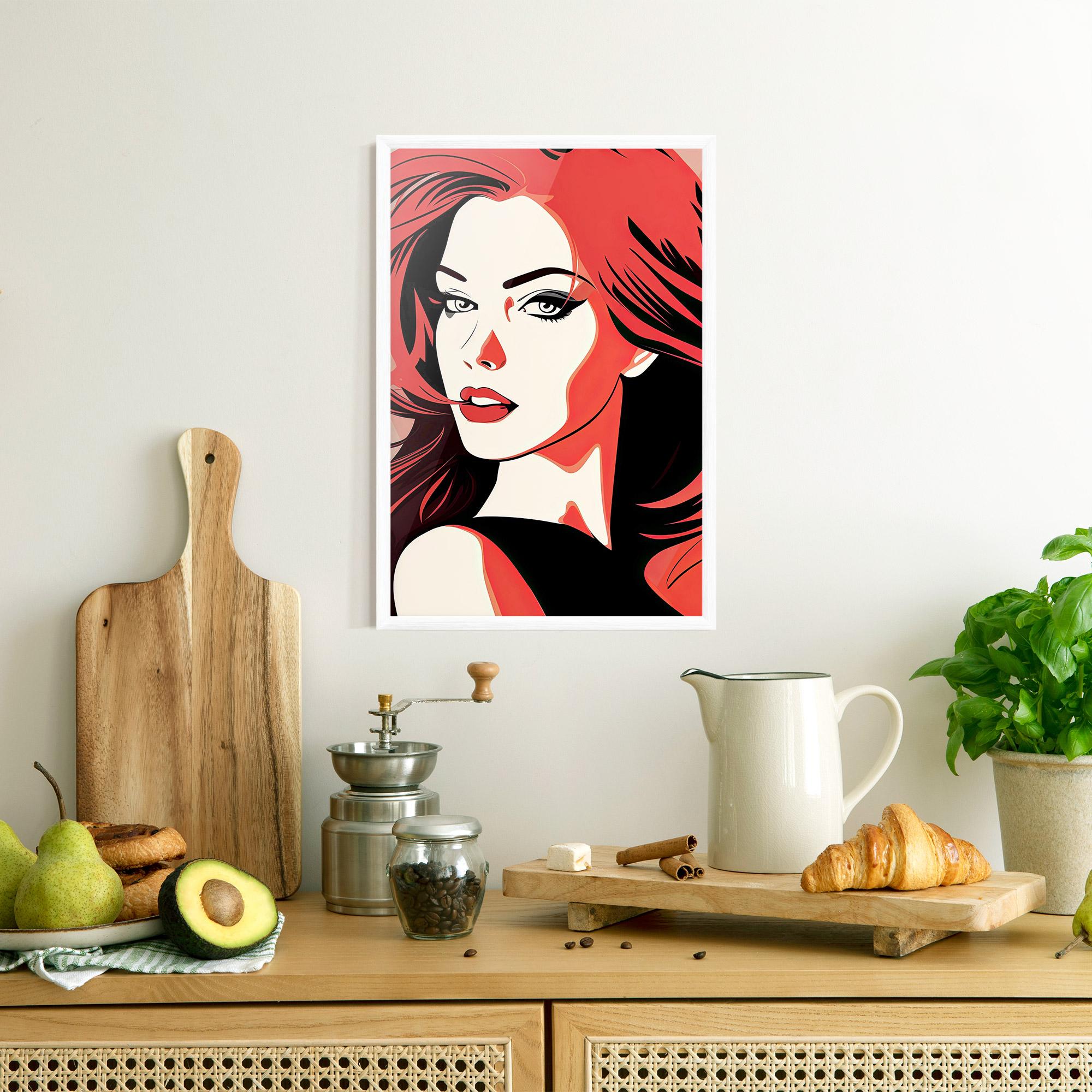 Keretezett Poszter Red Hair Pop Art mockup 8