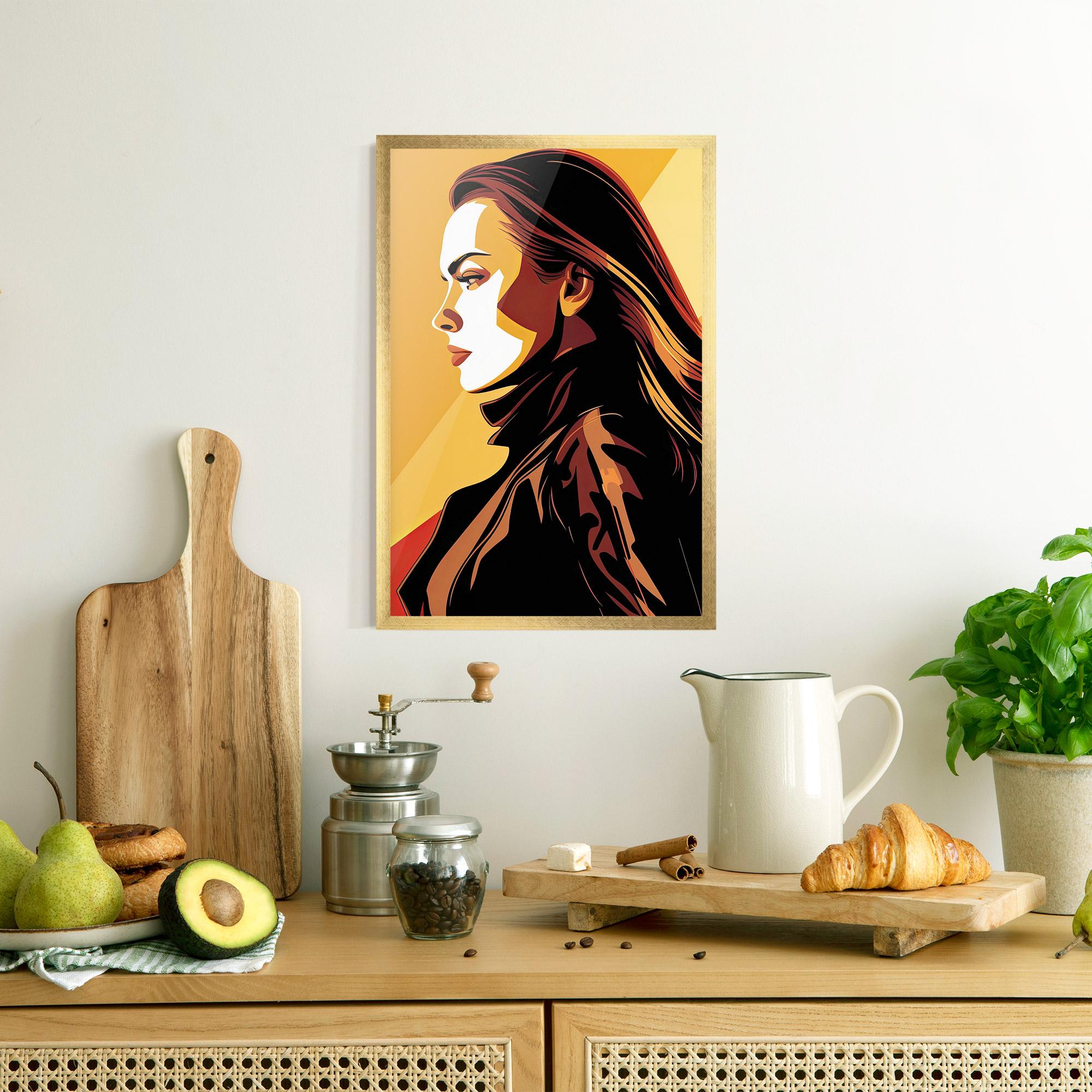 Keretezett Poszter Graphical Pop Girl mockup 8