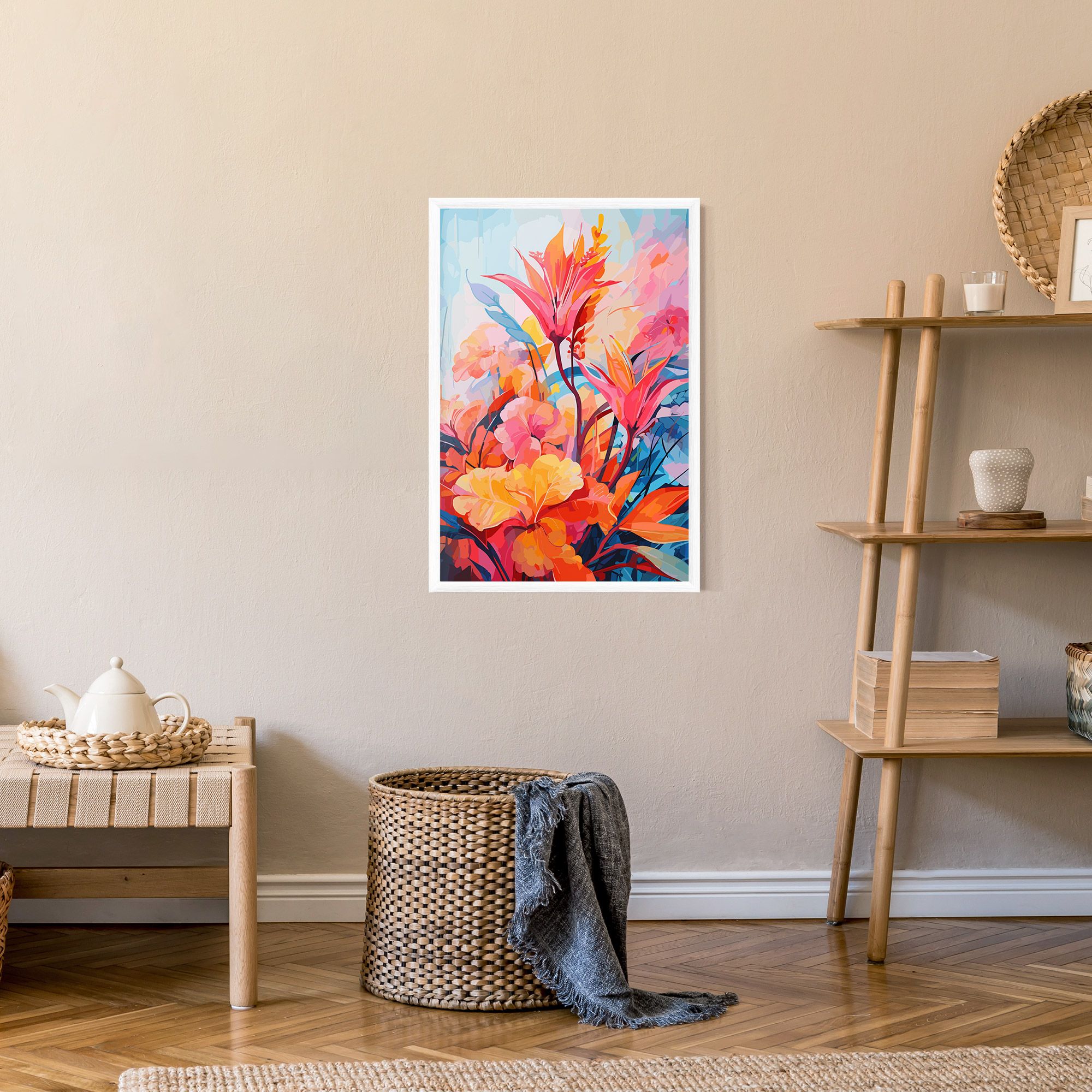 Orange Art Flower mockup 9