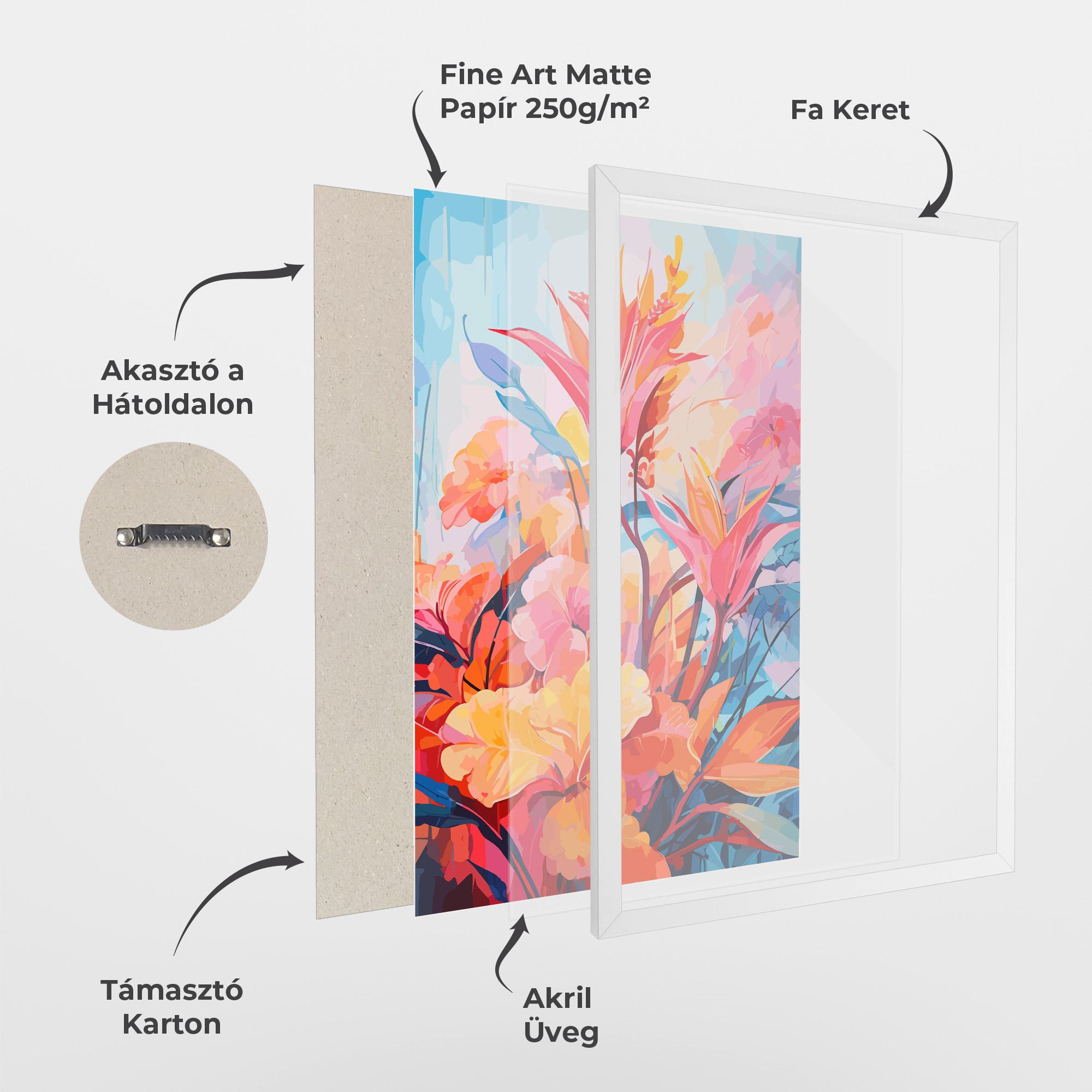Keretezett Poszter Orange Art Flower mockup 1