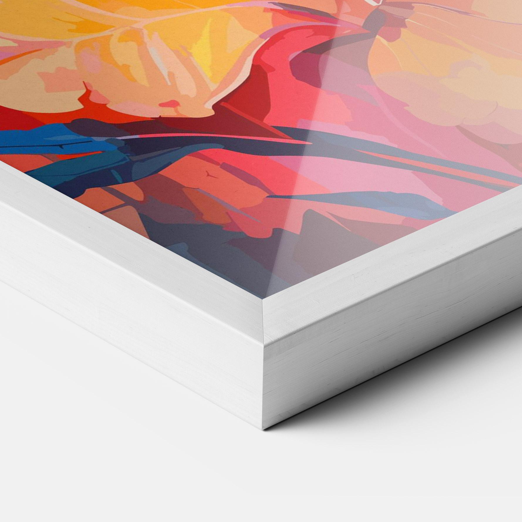 Keretezett Poszter Orange Art Flower mockup 3