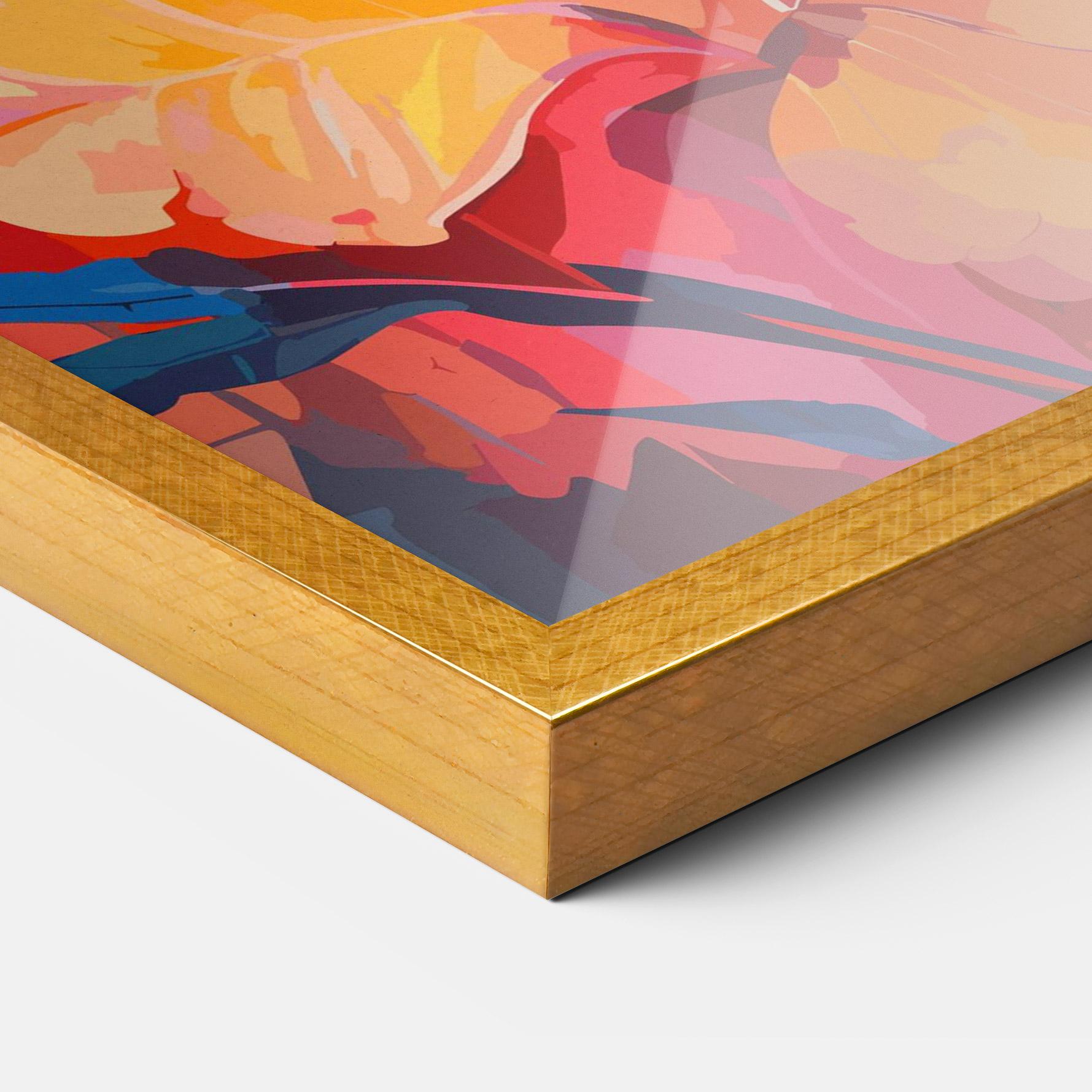 Keretezett Poszter Orange Art Flower mockup 3