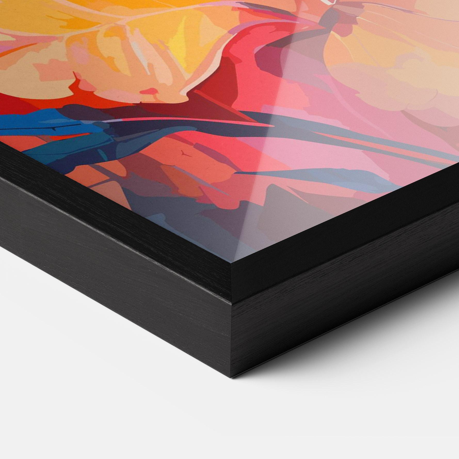 Keretezett Poszter Orange Art Flower mockup 3