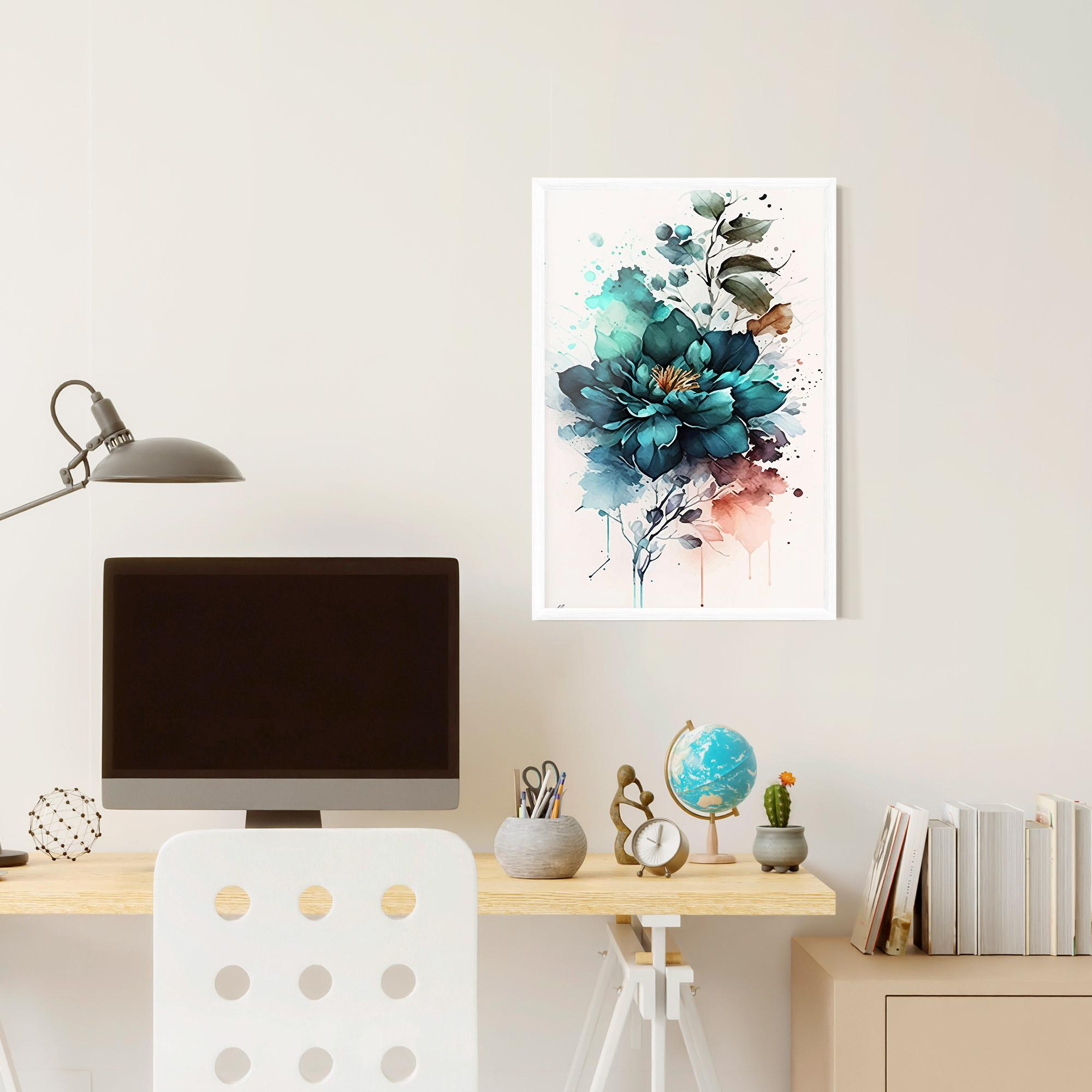 Keretezett Poszter Flower Watercolor mockup 6