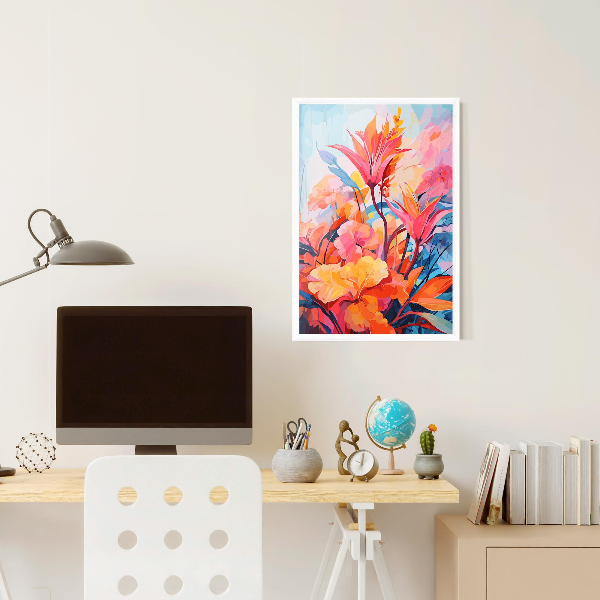 Keretezett Poszter Orange Art Flower mockup 6