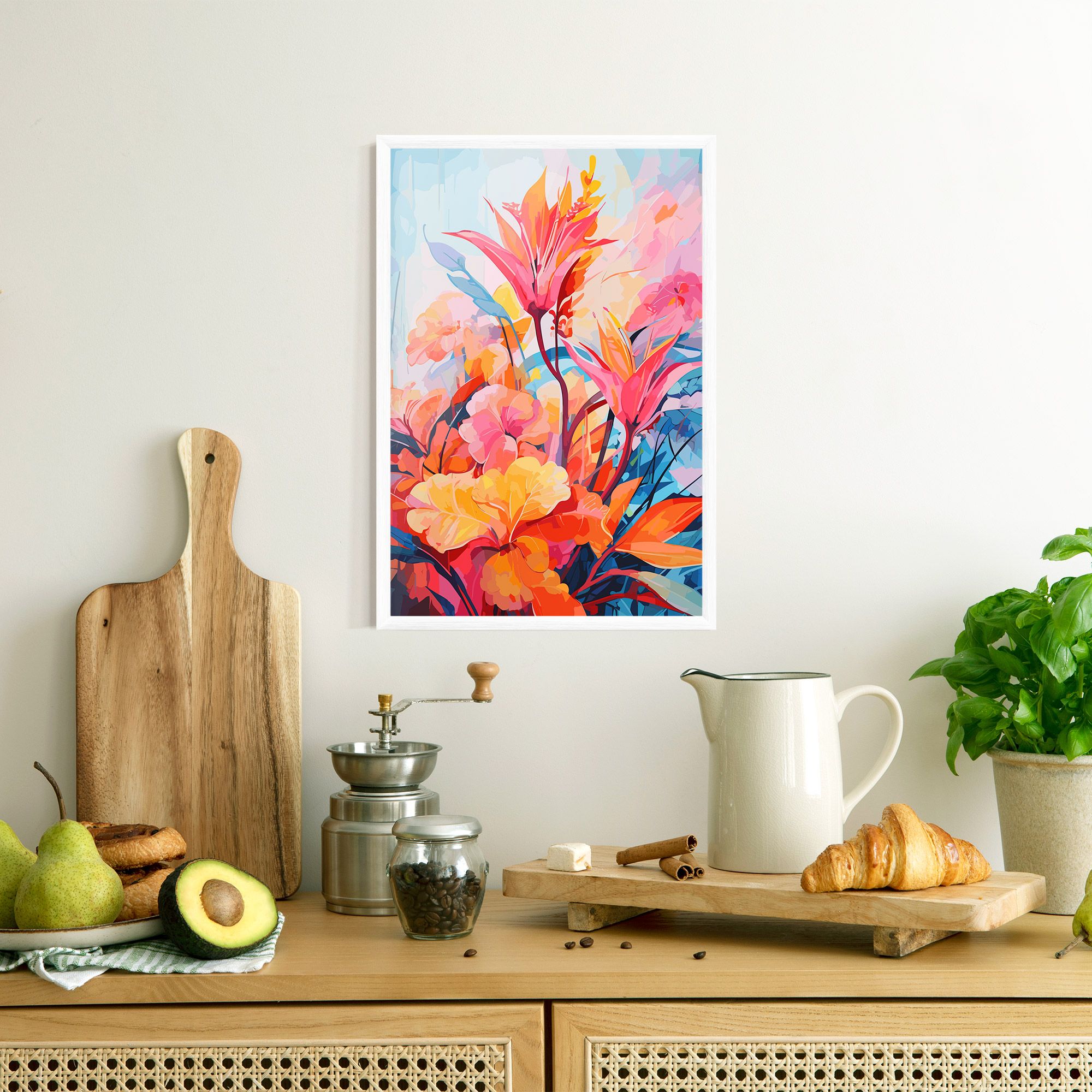 Orange Art Flower mockup 8