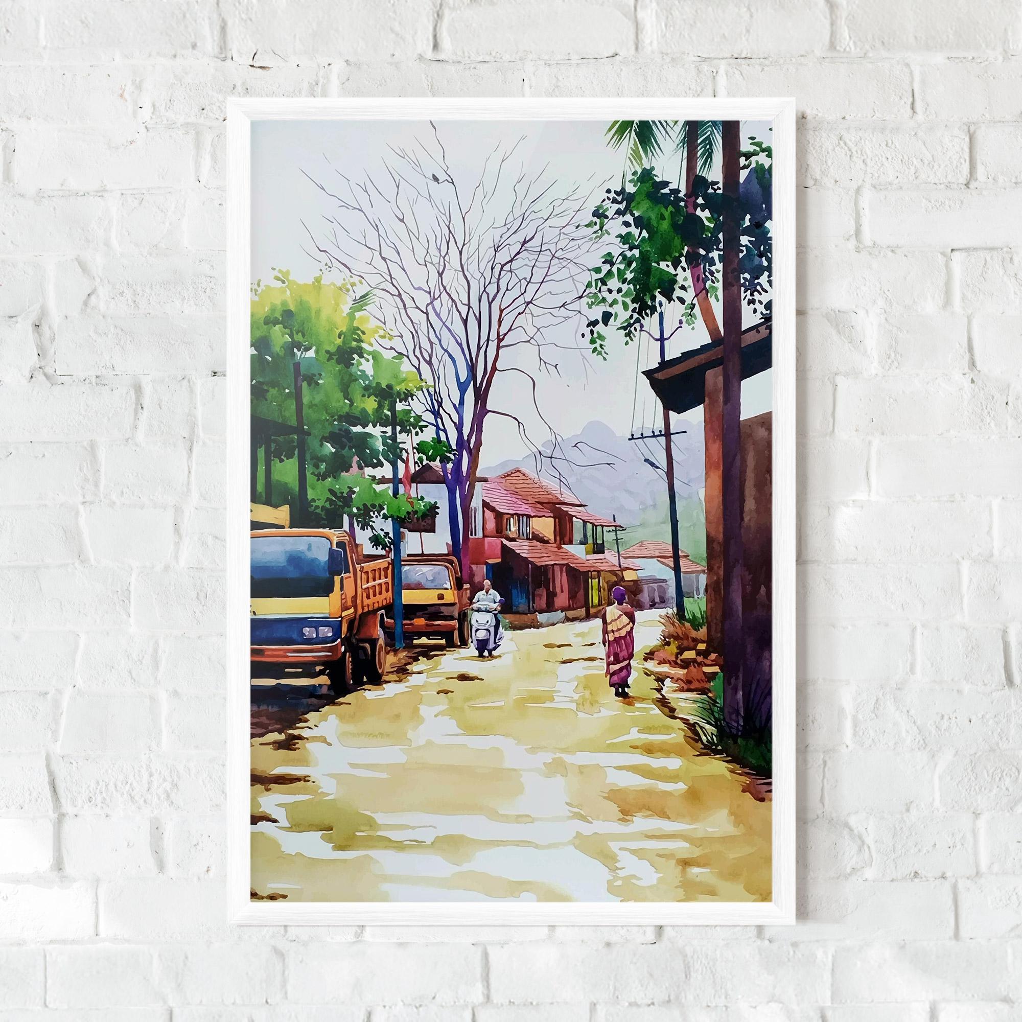 Keretezett Poszter African City mockup 0