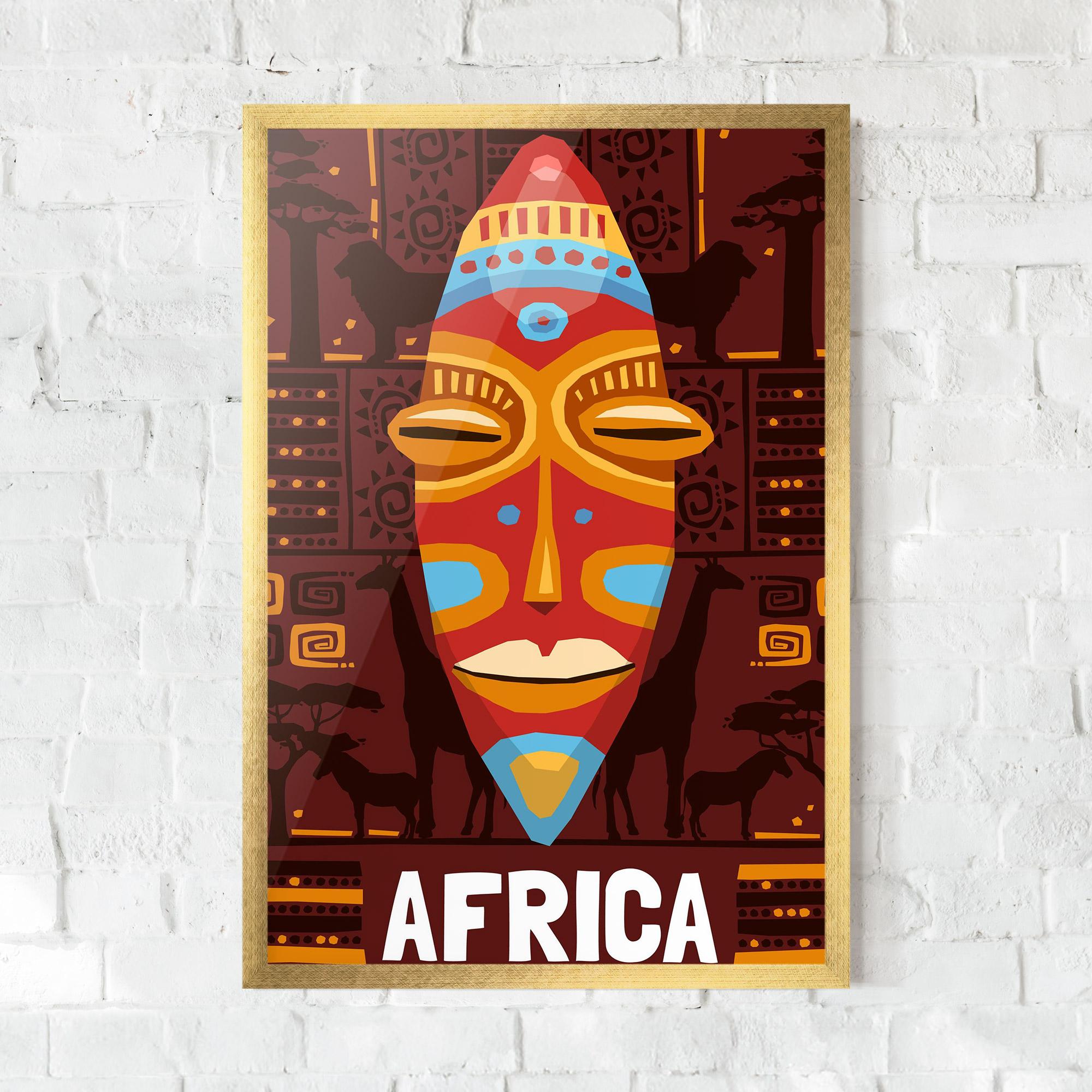 Keretezett Poszter Africa Mask mockup 0