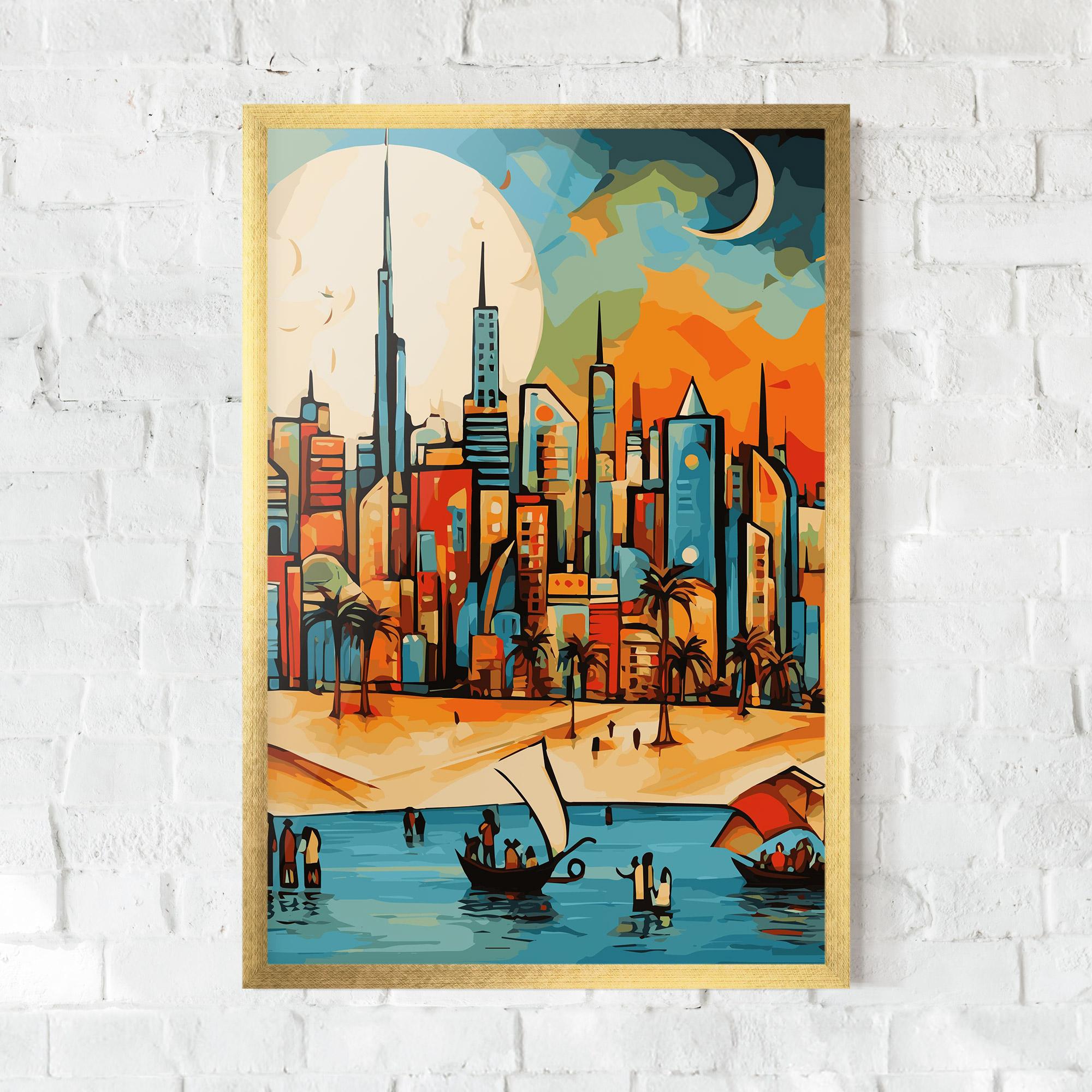 Keretezett Poszter African Moon mockup 0