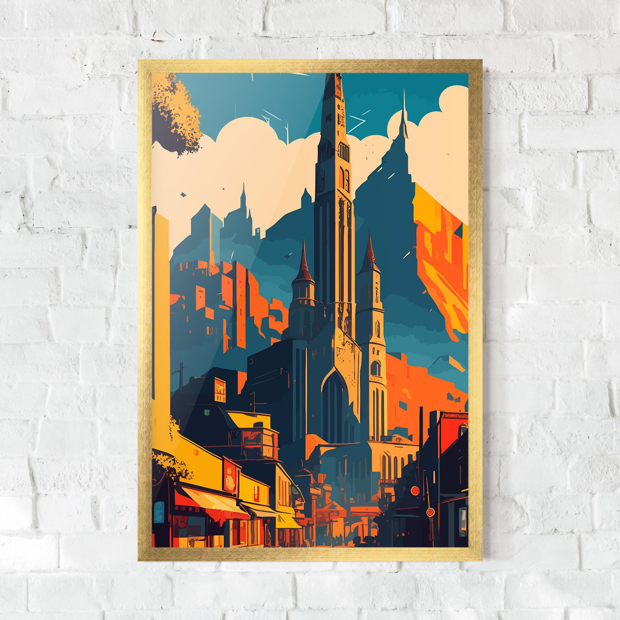 Keretezett Poszter African Tower mockup 0