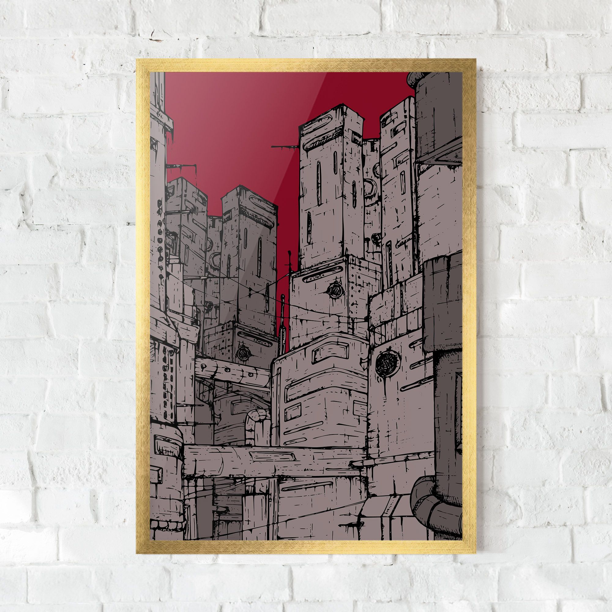 Grey Red City mockup 0