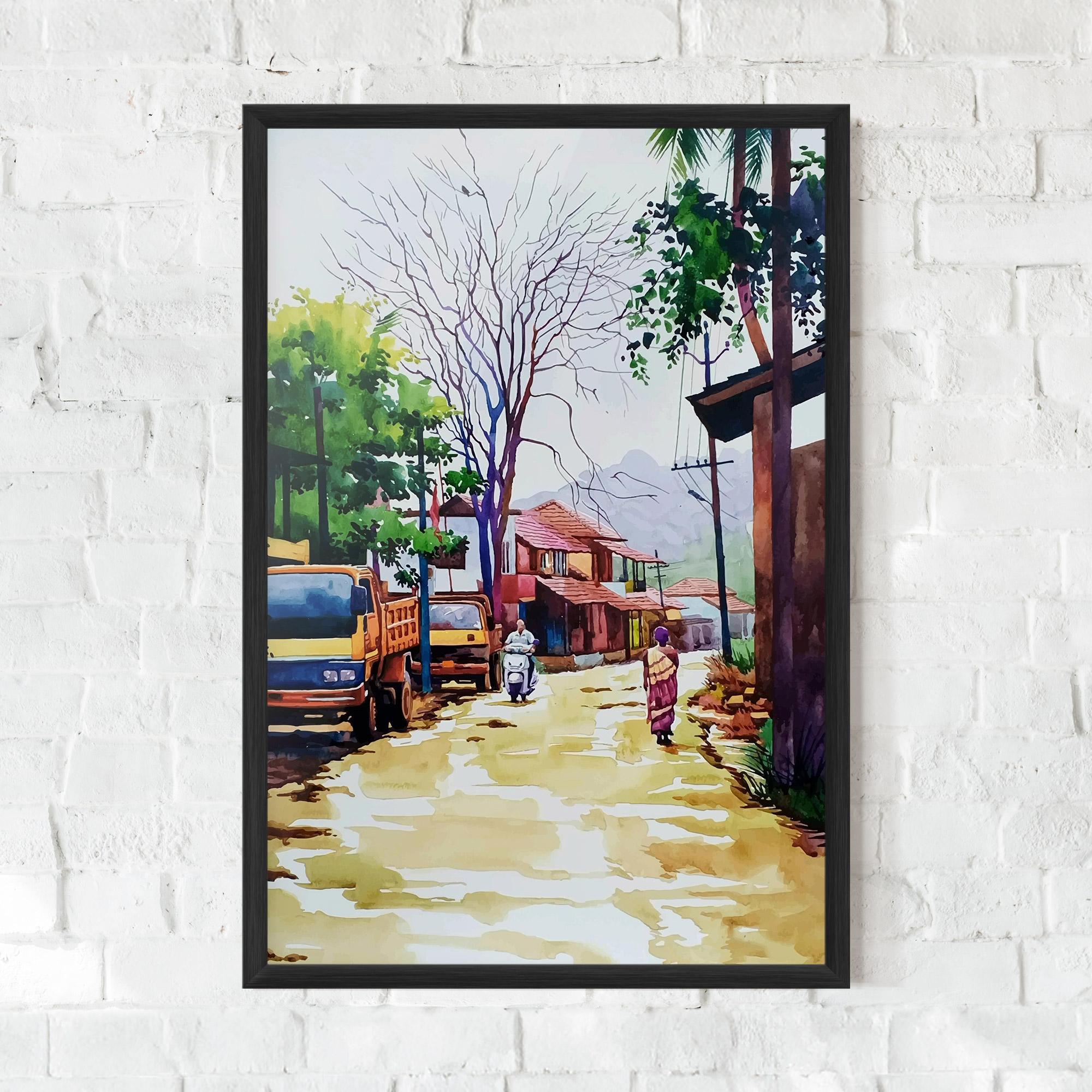 Keretezett Poszter African City mockup 0