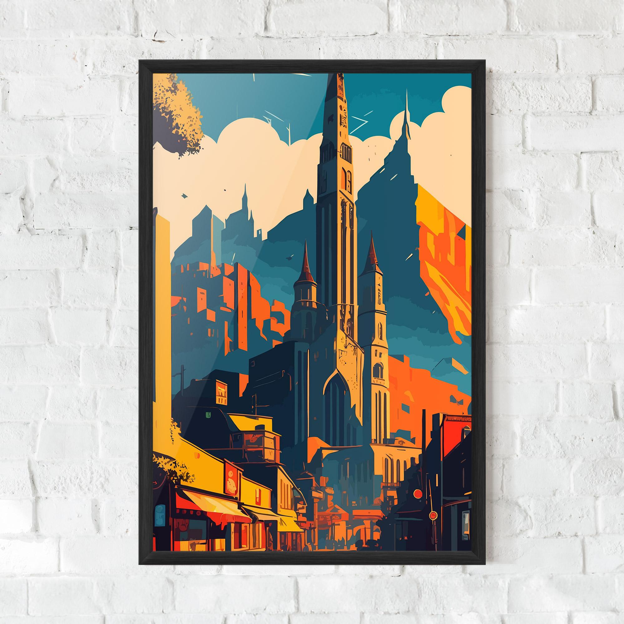 Keretezett Poszter African Tower mockup 0