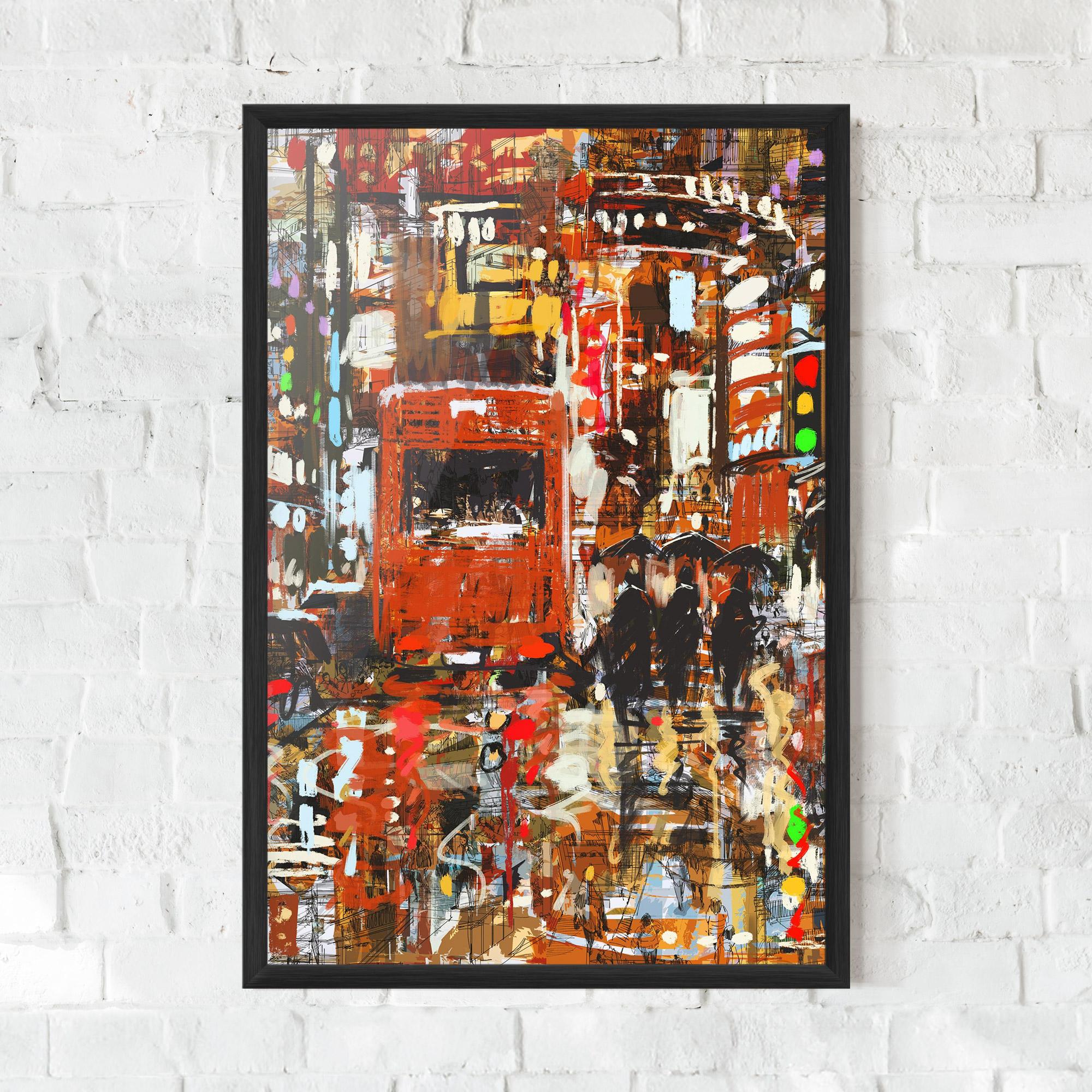 Keretezett Poszter Seamless Colorful City mockup 0