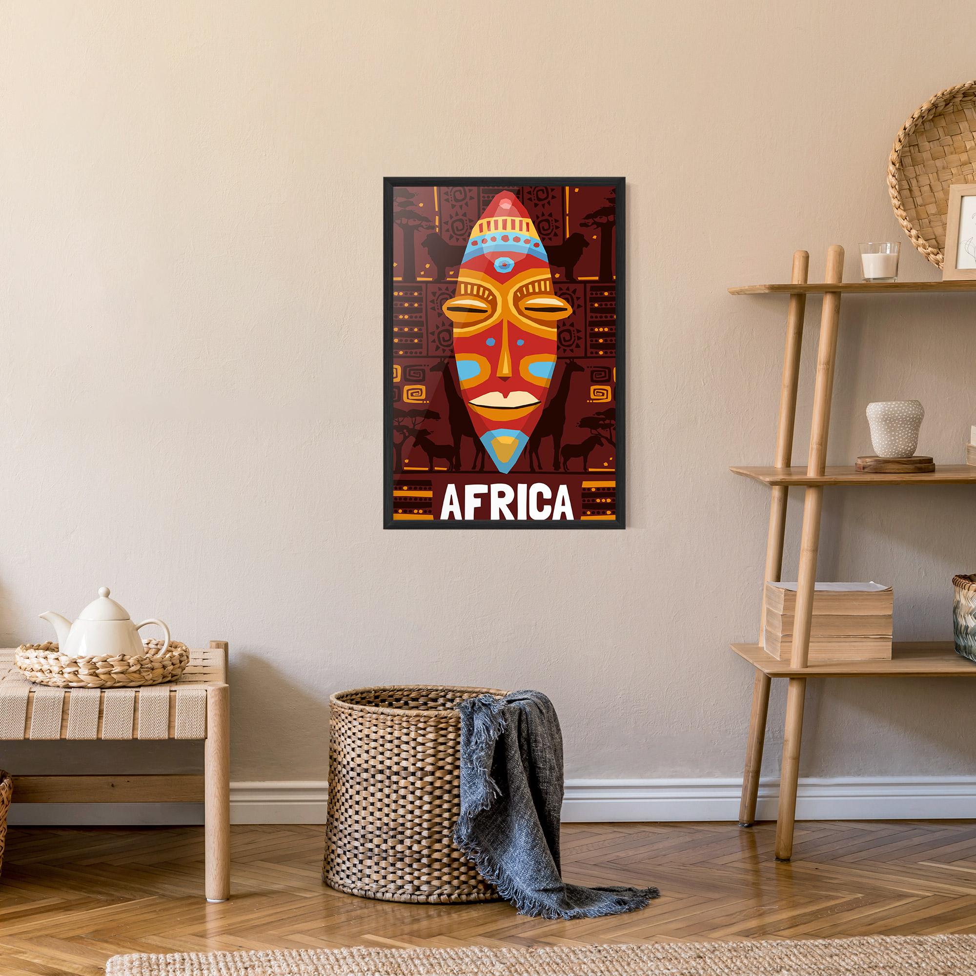 Keretezett Poszter Africa Mask mockup 9