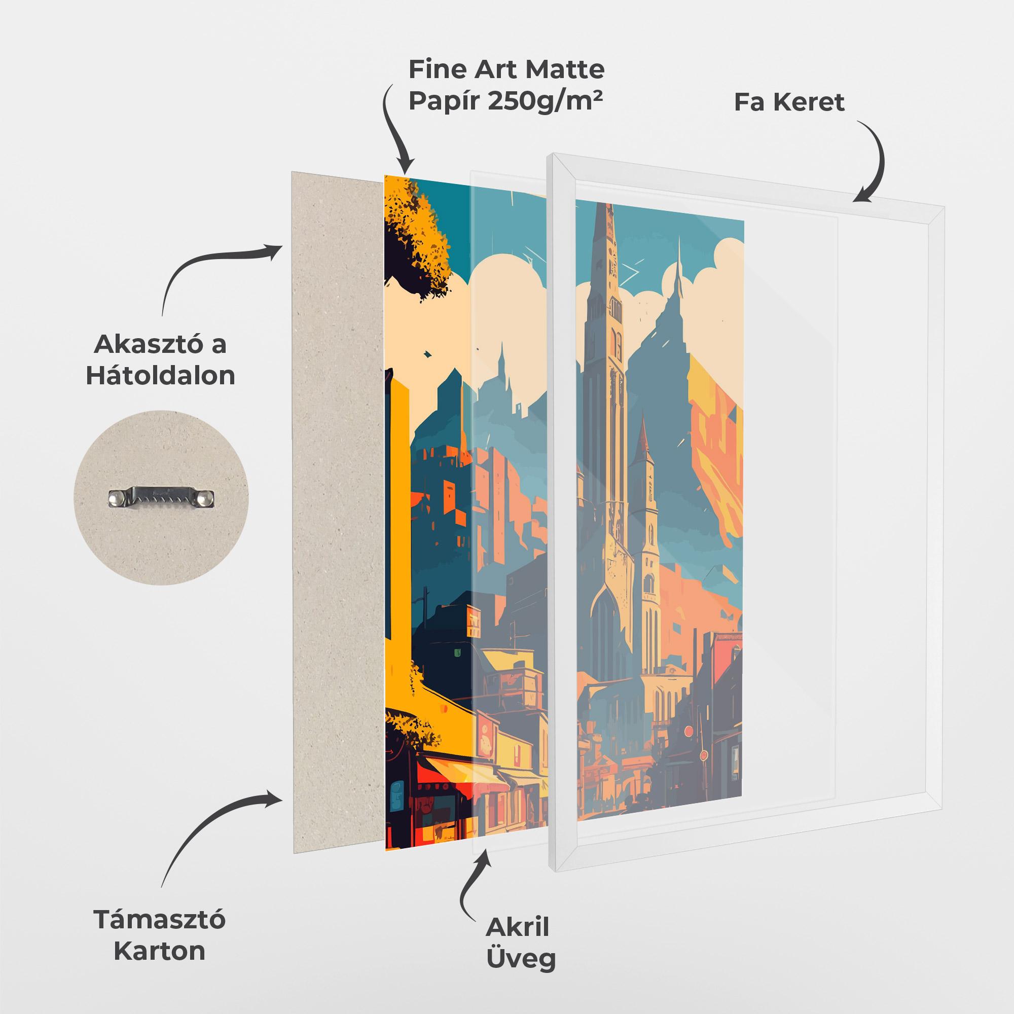 Keretezett Poszter African Tower mockup 1