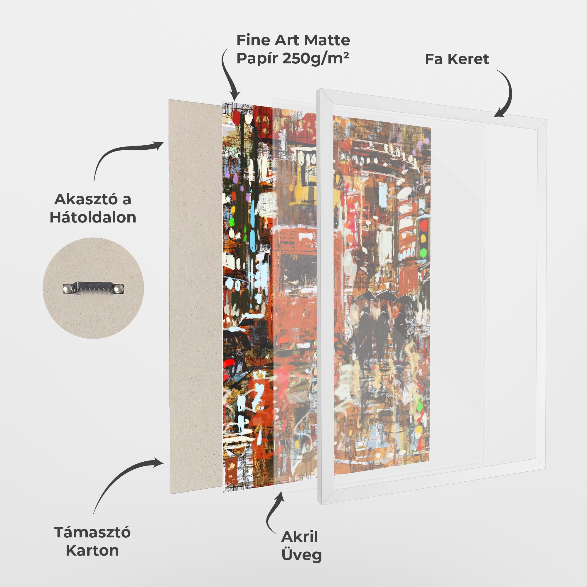 Keretezett Poszter Seamless Colorful City mockup 1