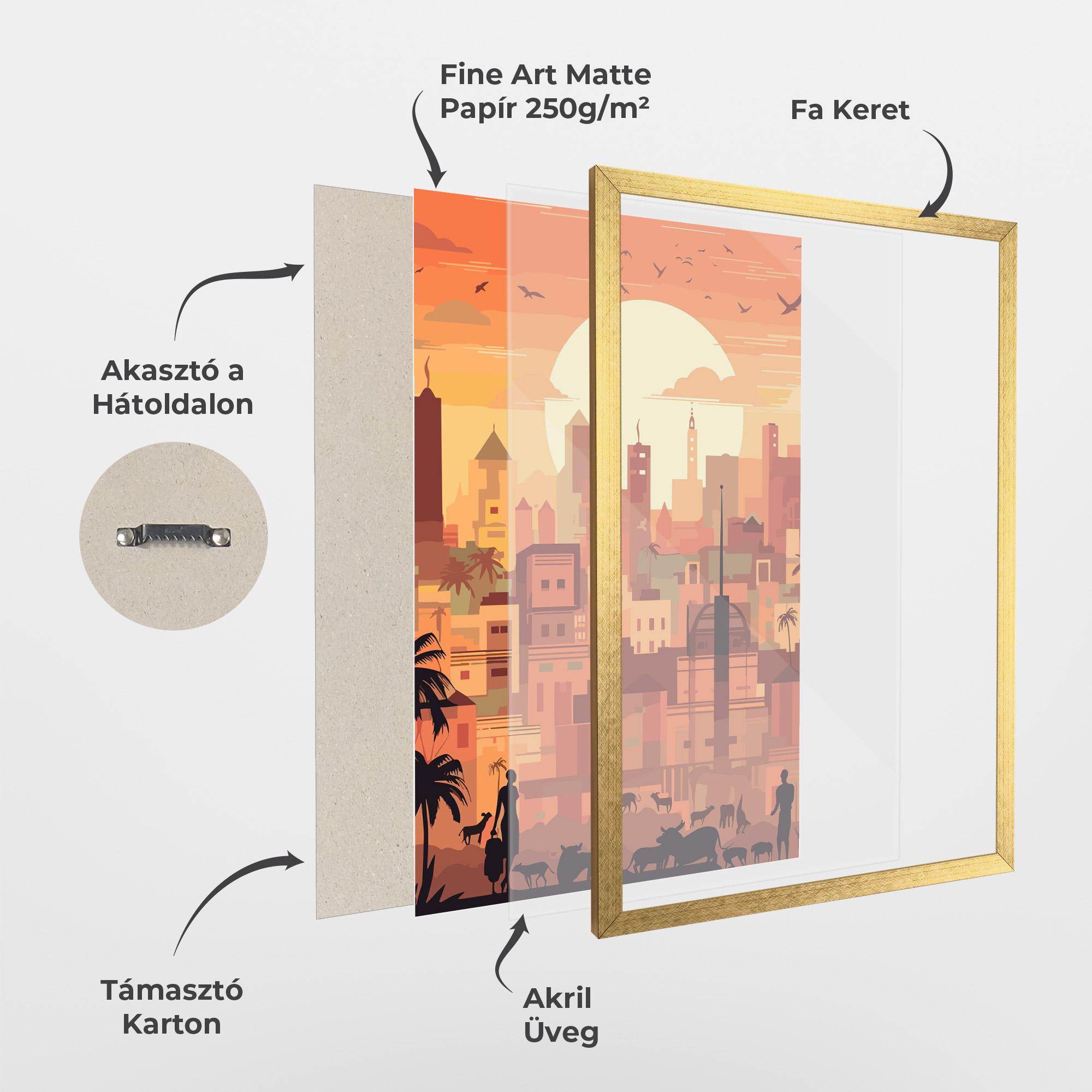 Keretezett Poszter Africa City Sunset mockup 1