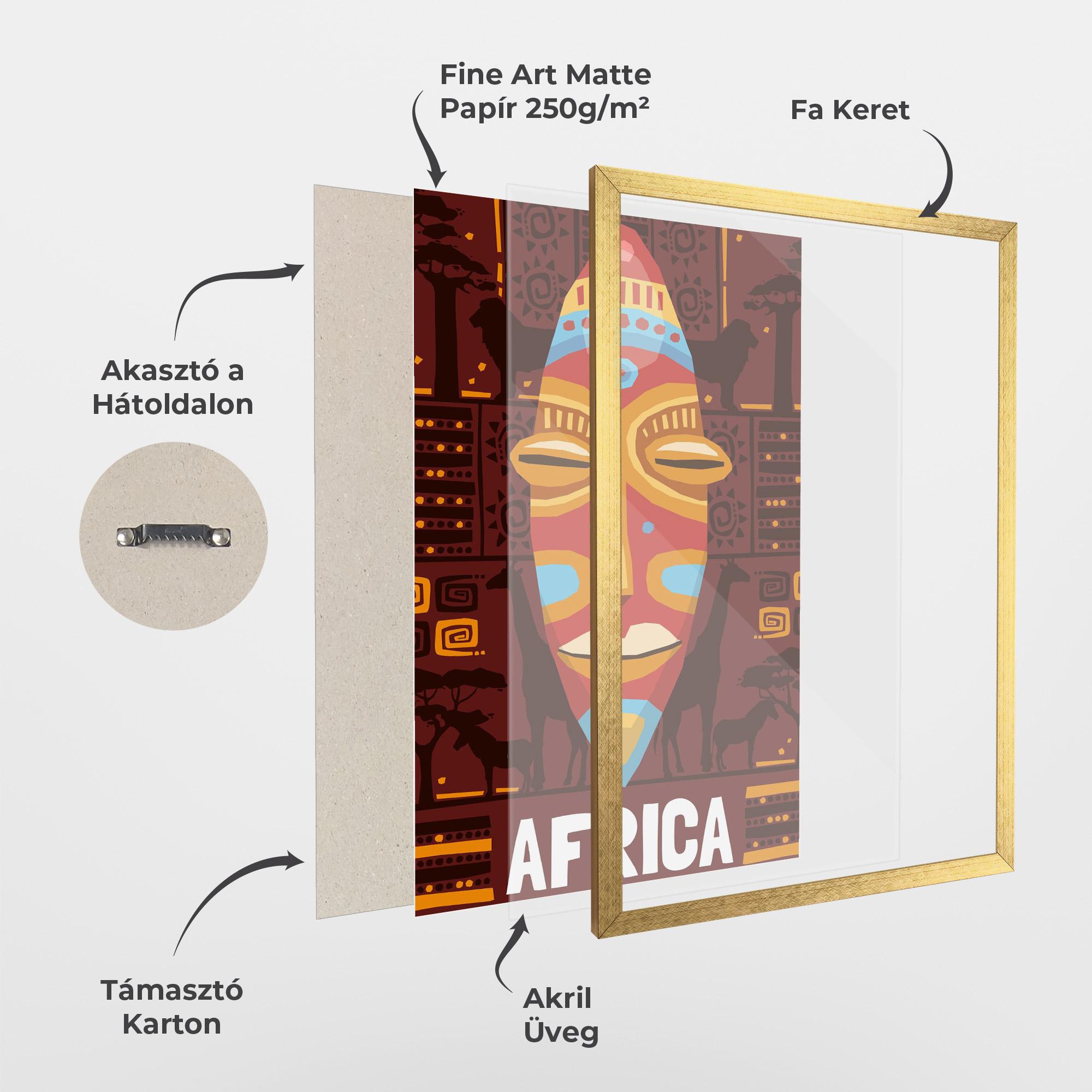 Keretezett Poszter Africa Mask mockup 1