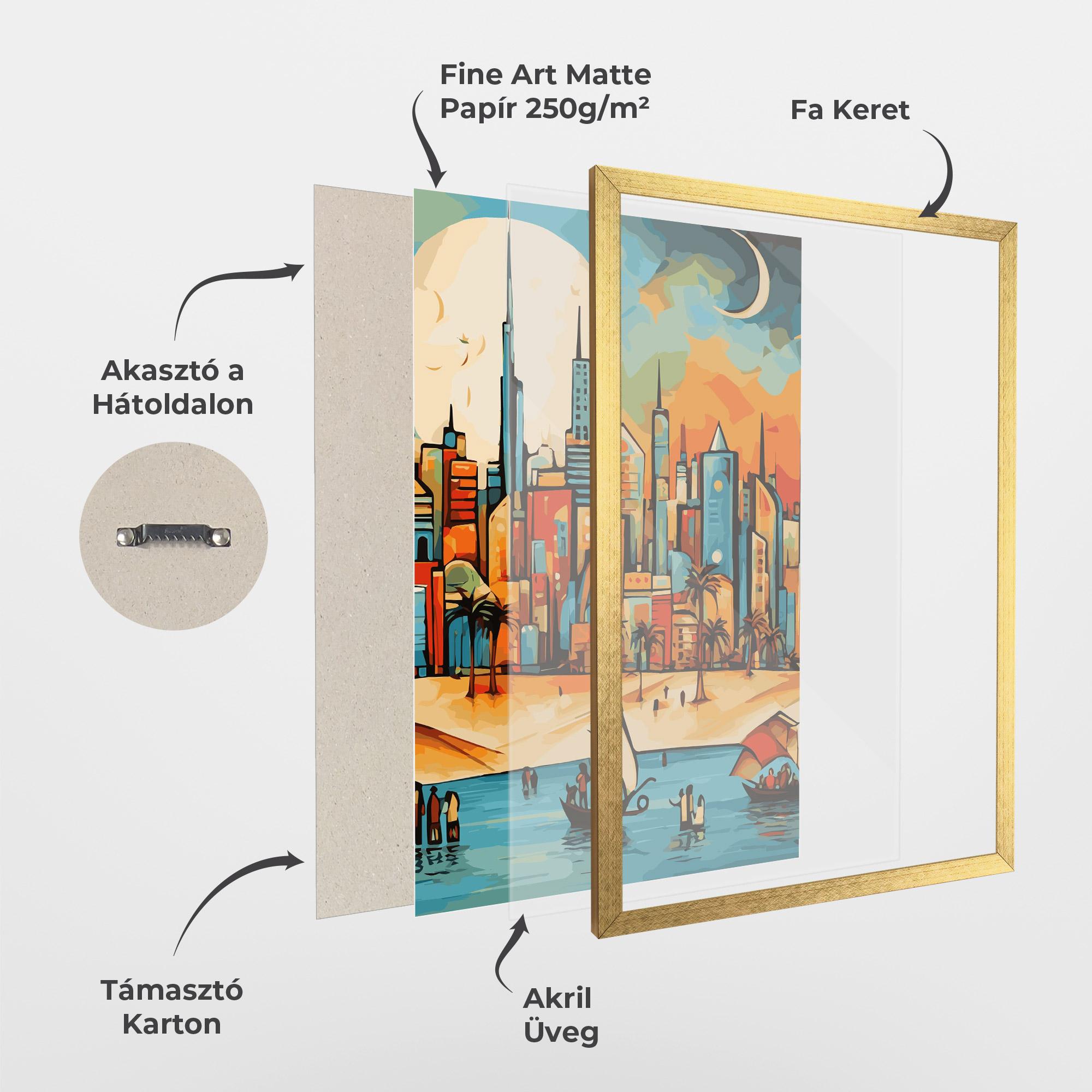 Keretezett Poszter African Moon mockup 1