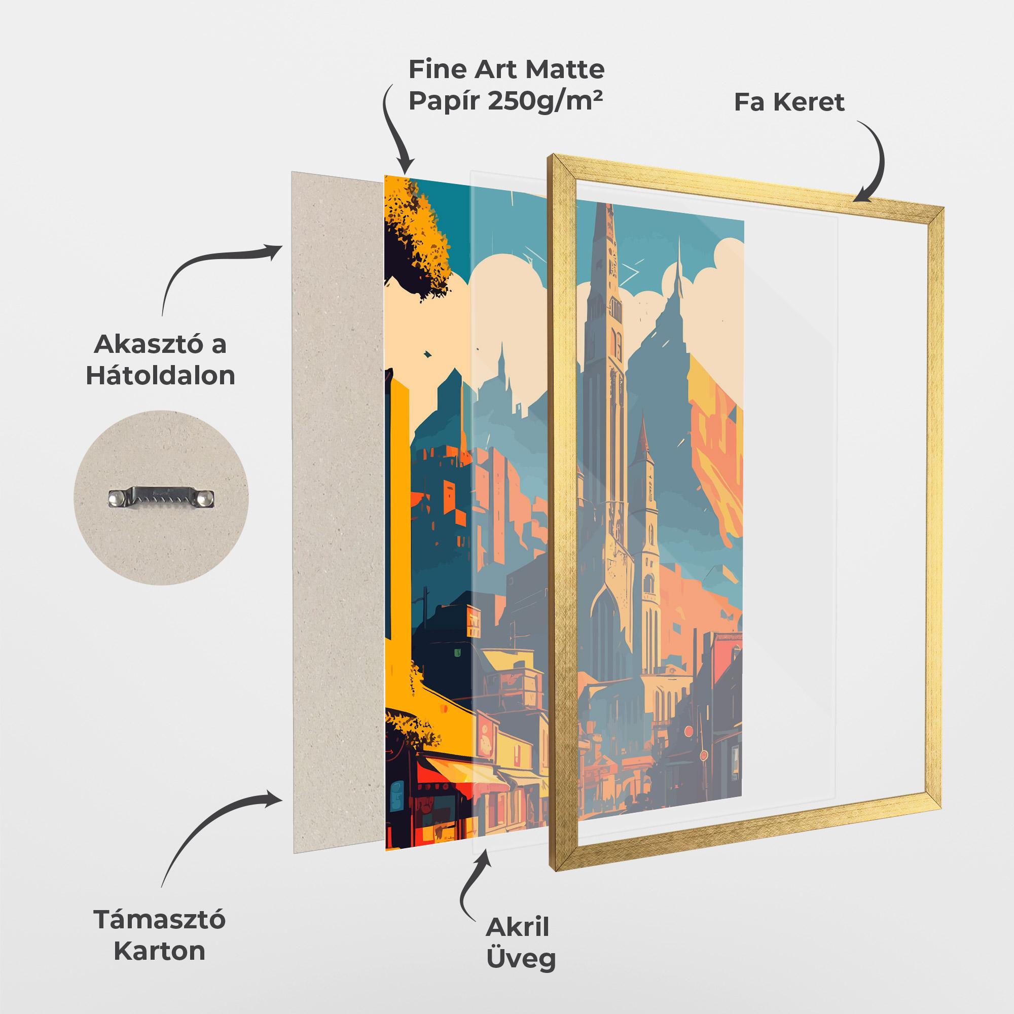 Keretezett Poszter African Tower mockup 1