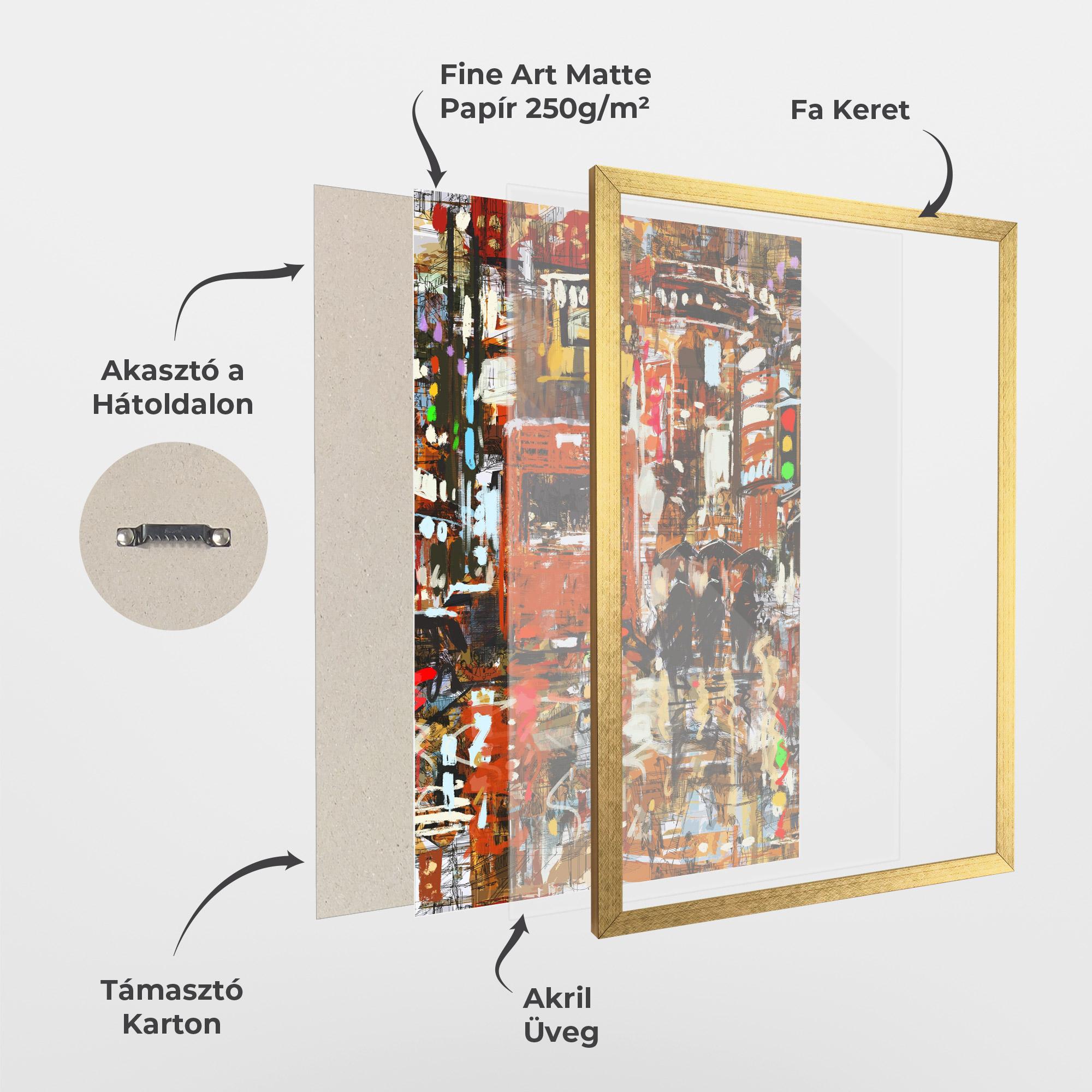 Keretezett Poszter Seamless Colorful City mockup 1