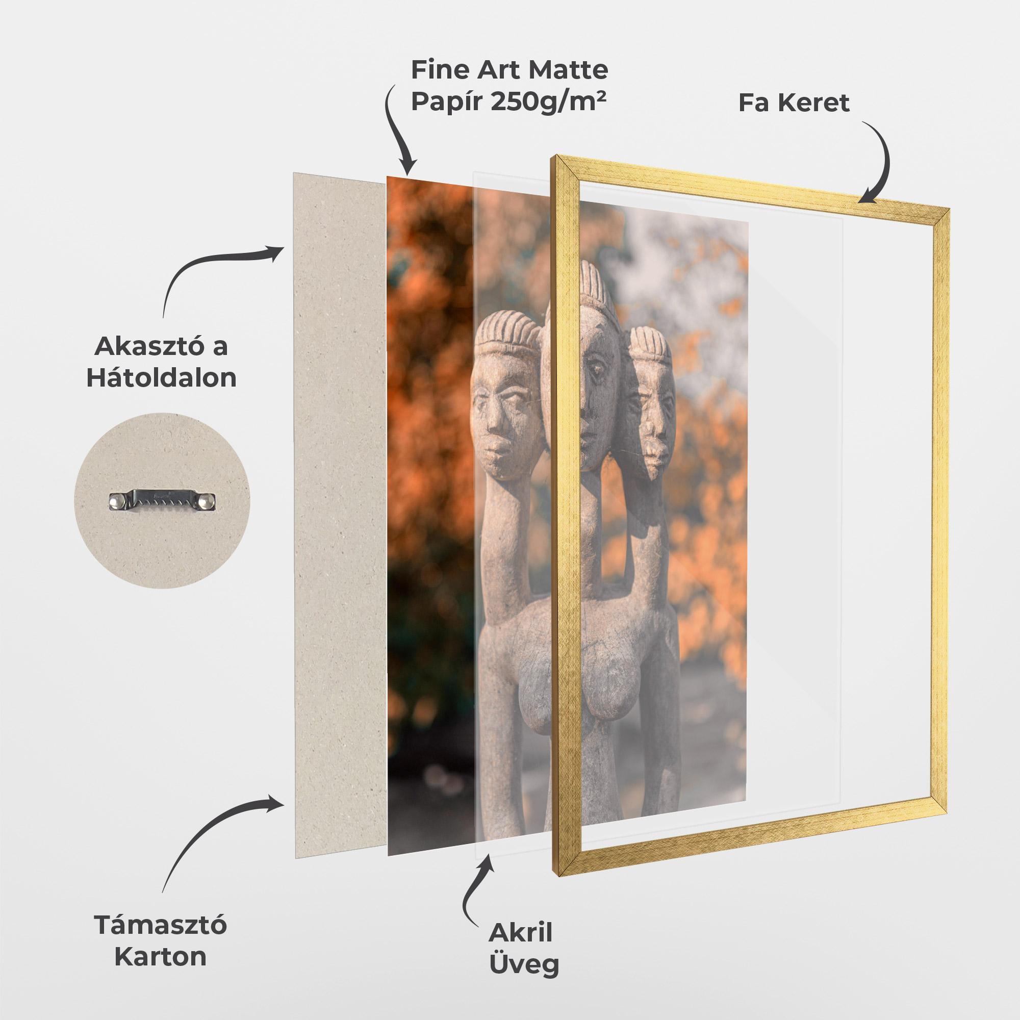 Keretezett Poszter Three Heads Statue mockup 1