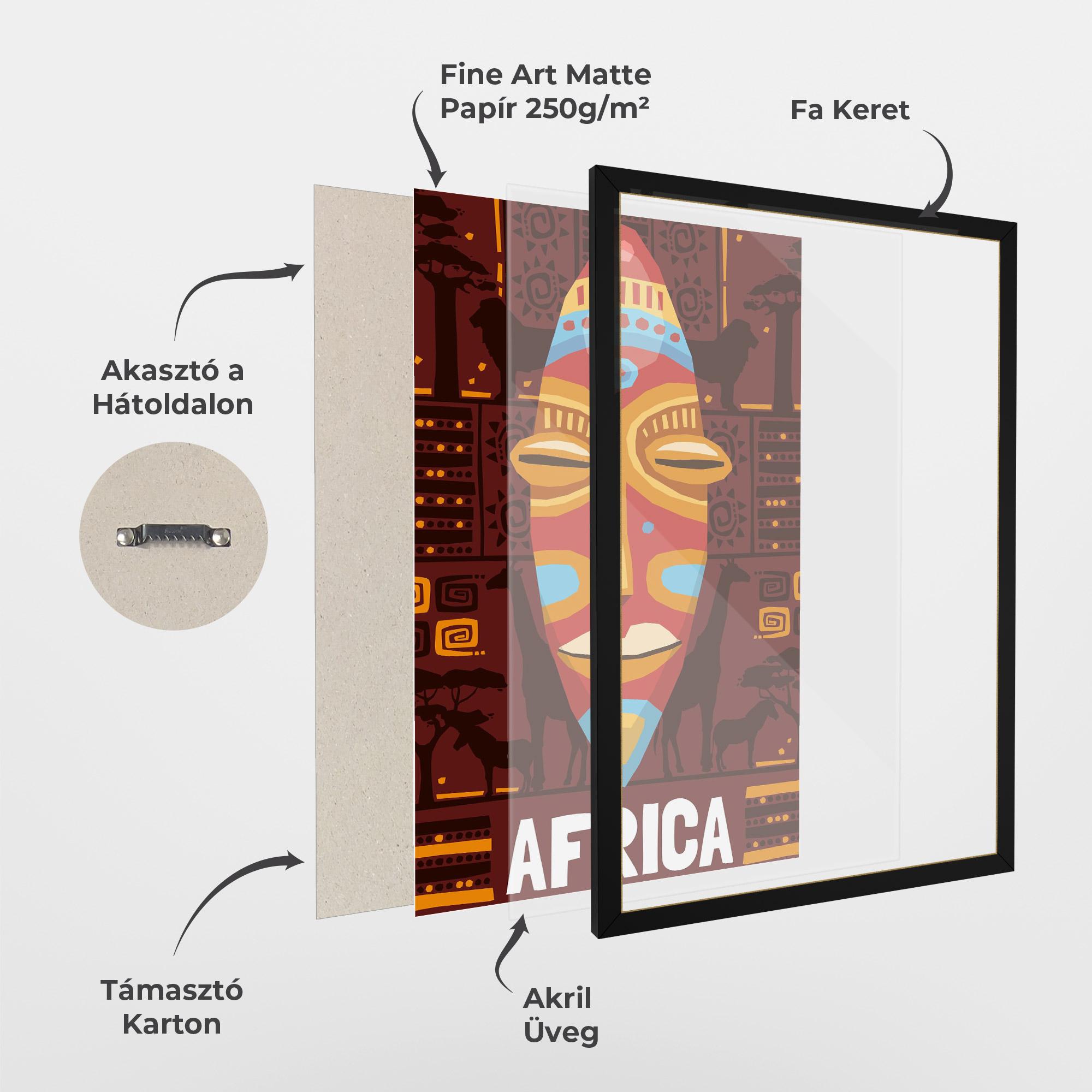 Keretezett Poszter Africa Mask mockup 1