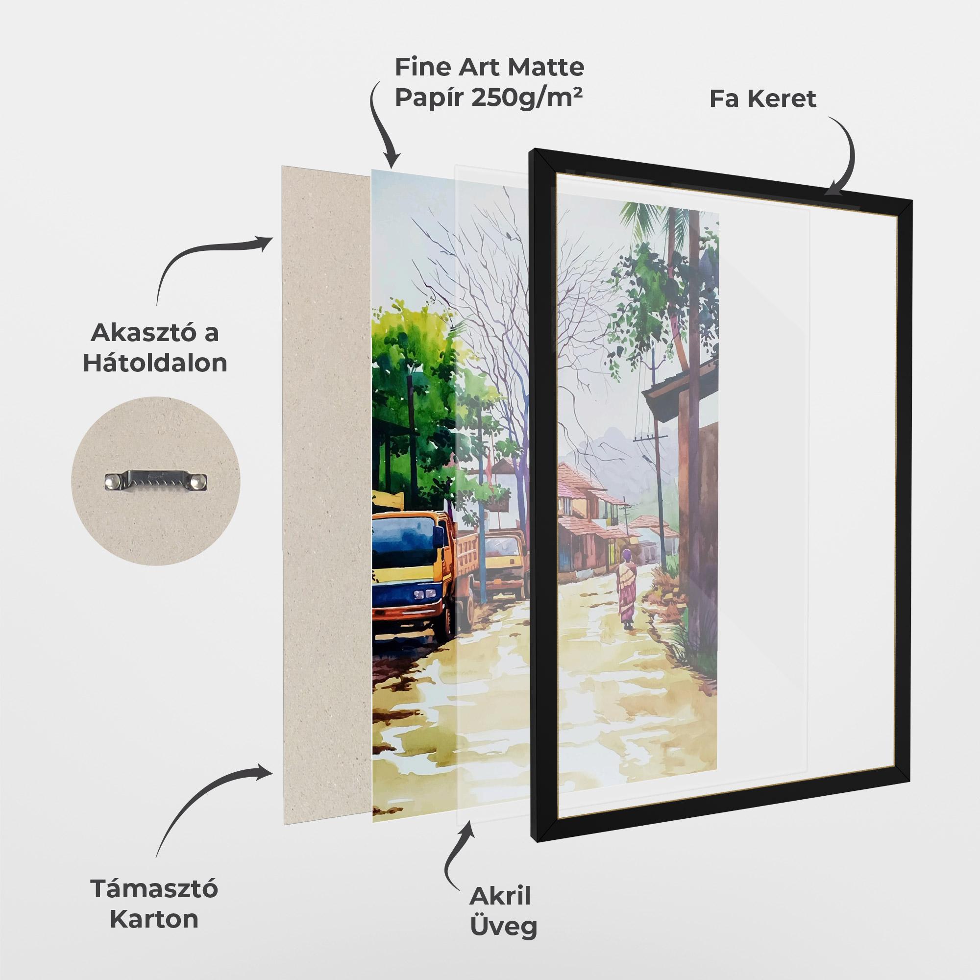 Keretezett Poszter African City mockup 1