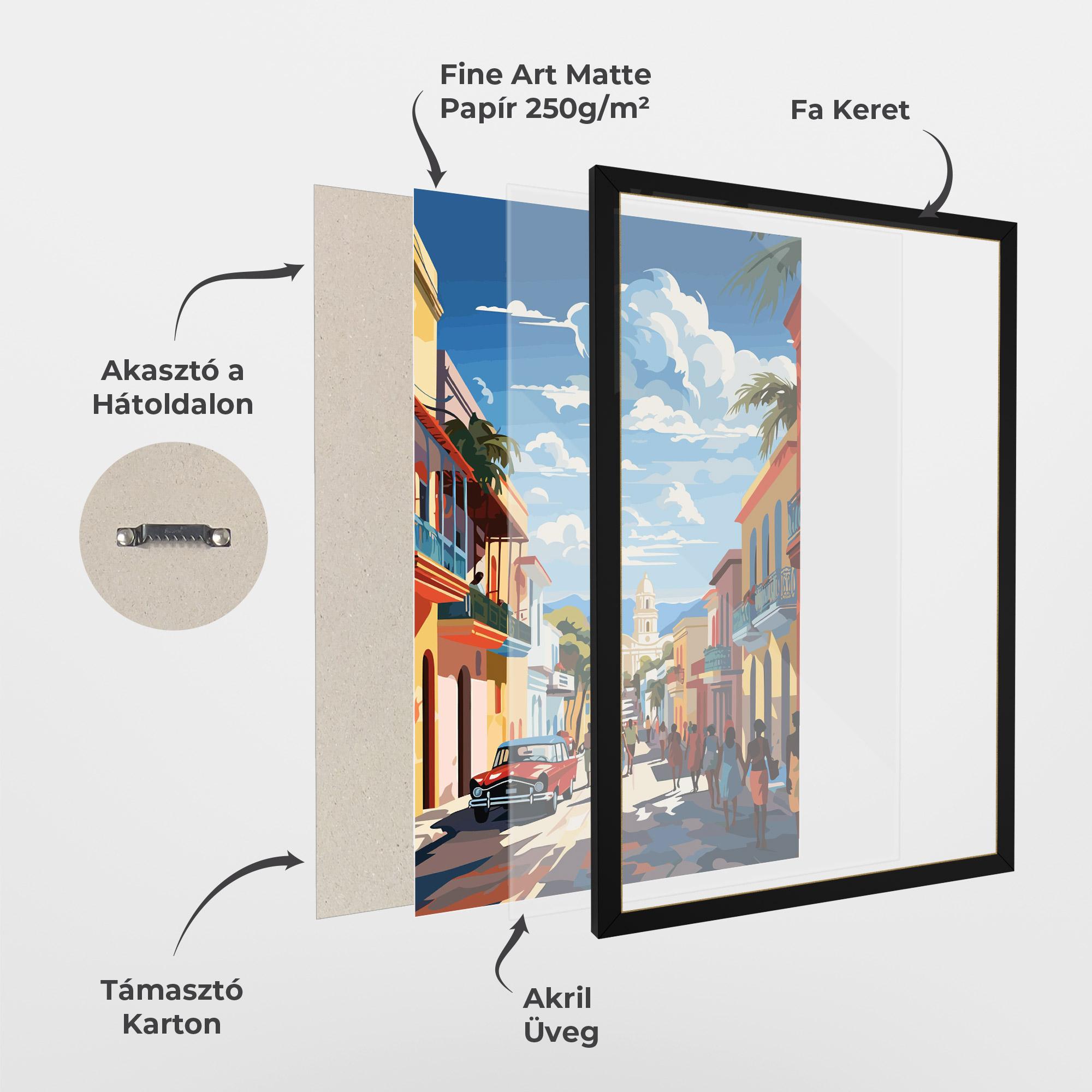 Keretezett Poszter African Street mockup 1