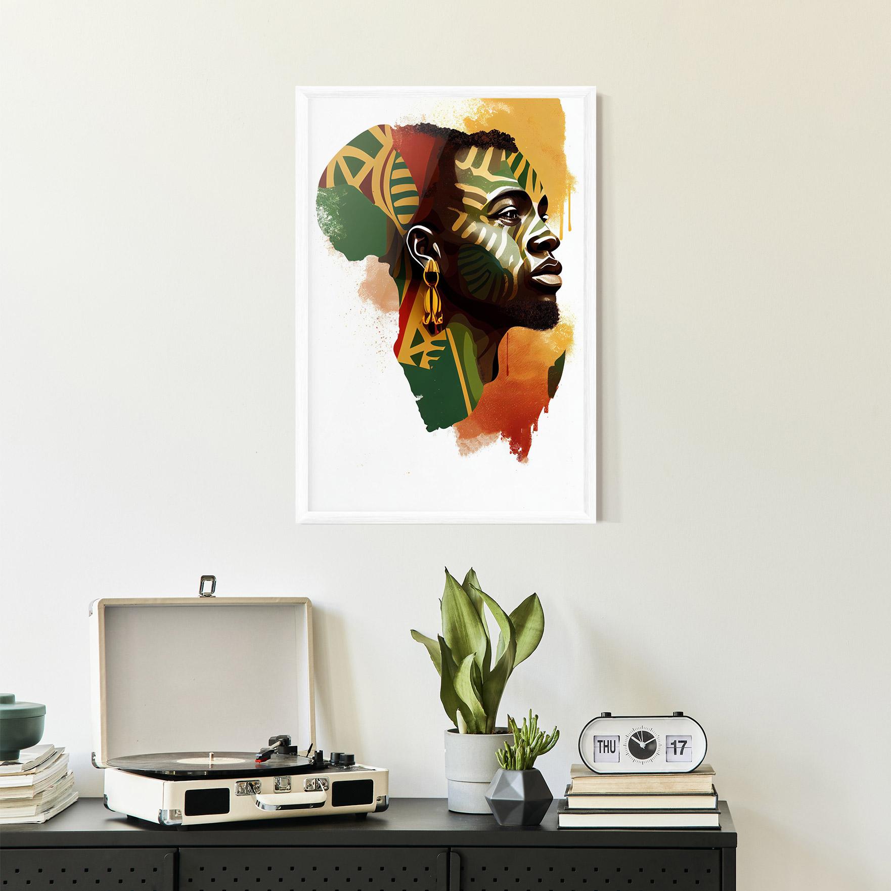Keretezett Poszter African People Illustration mockup 2