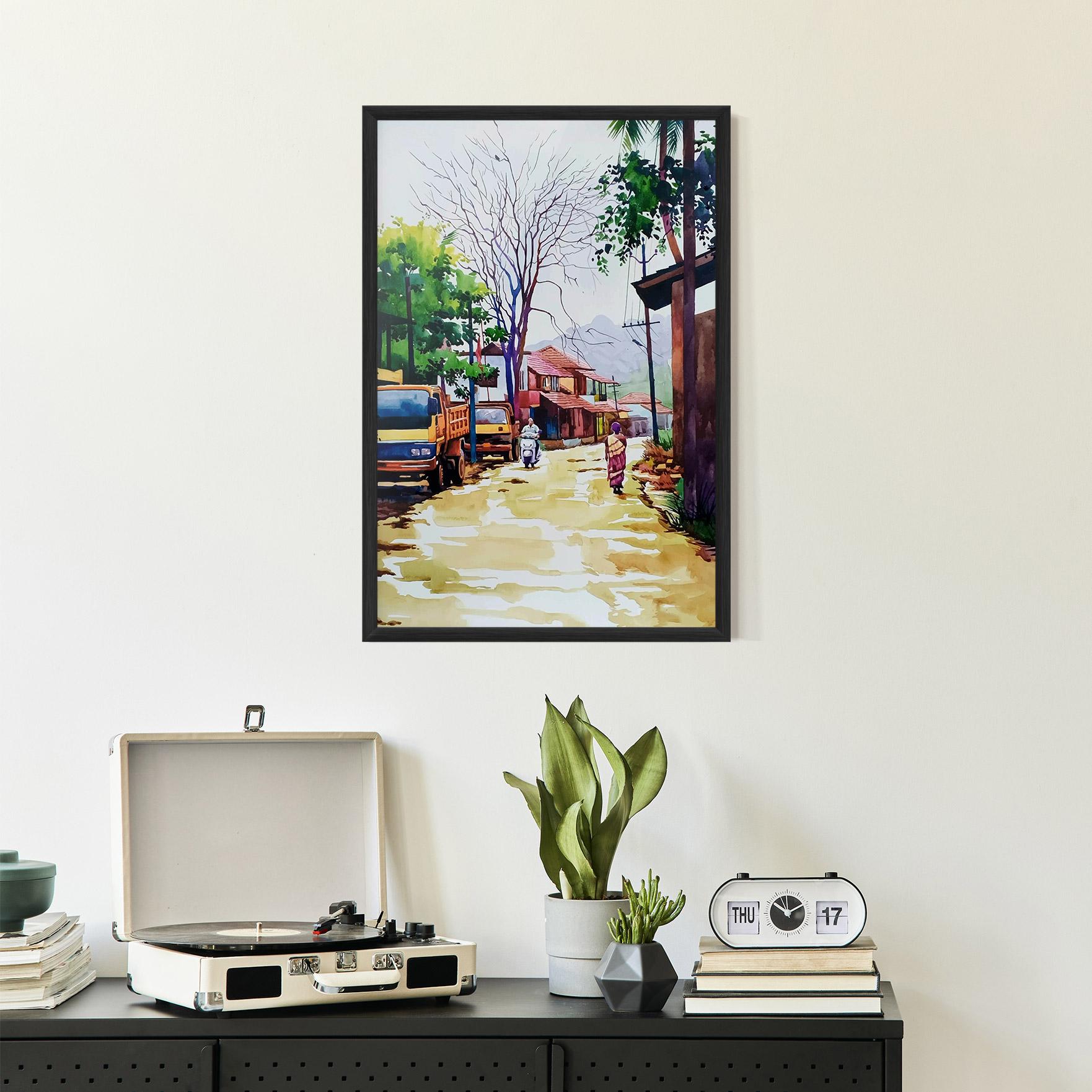 Keretezett Poszter African City mockup 2