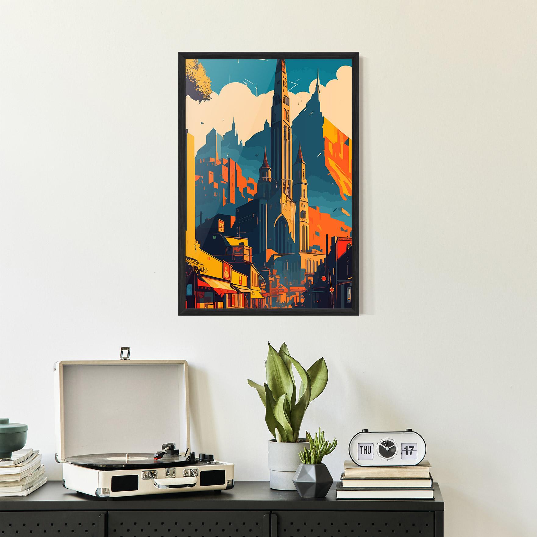 Keretezett Poszter African Tower mockup 2