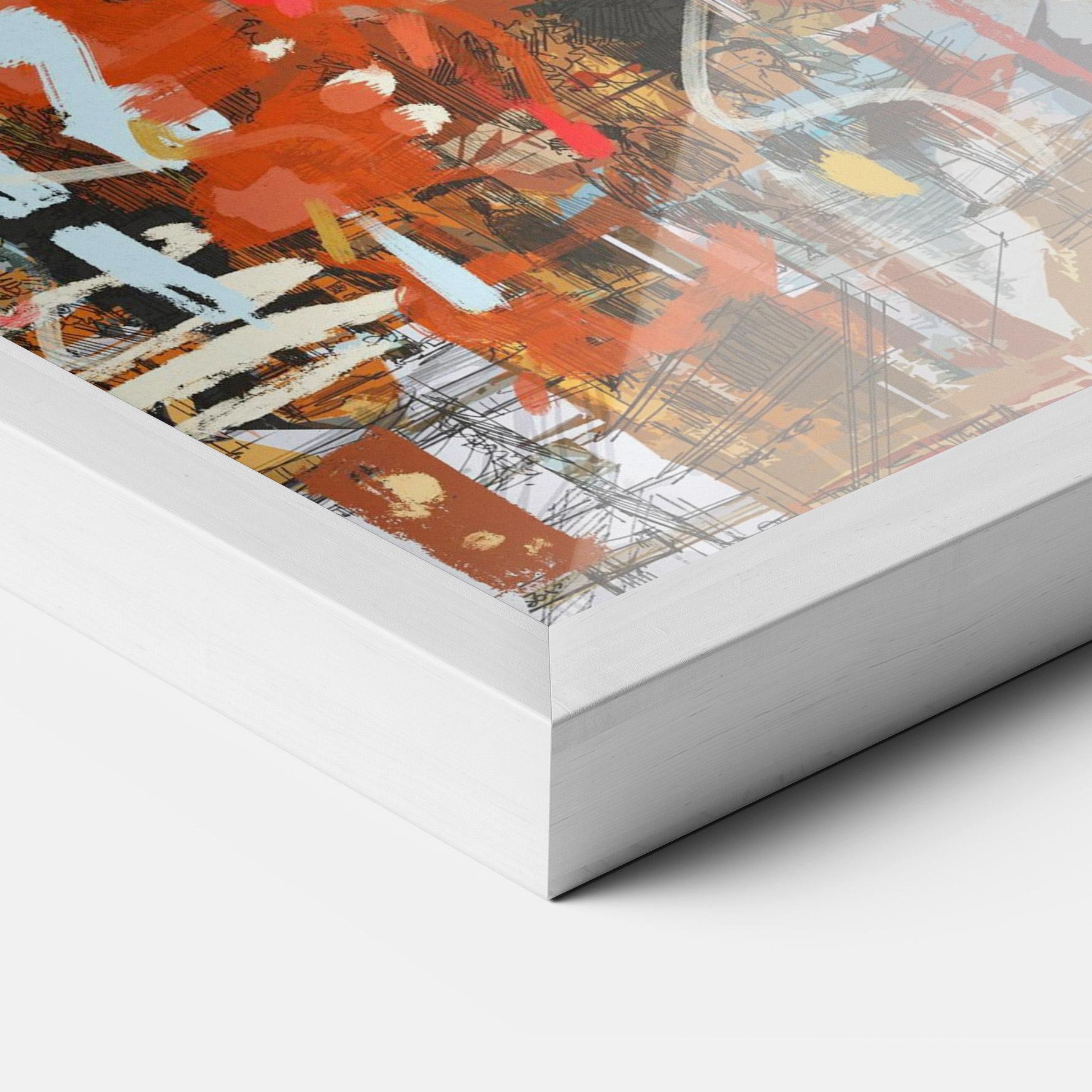 Keretezett Poszter Seamless Colorful City mockup 3