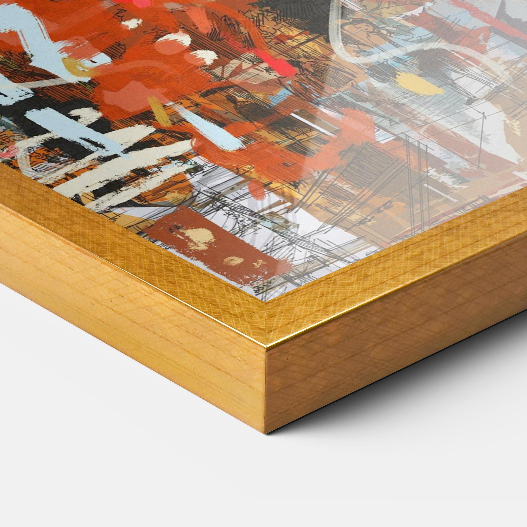 Keretezett Poszter Seamless Colorful City mockup 3