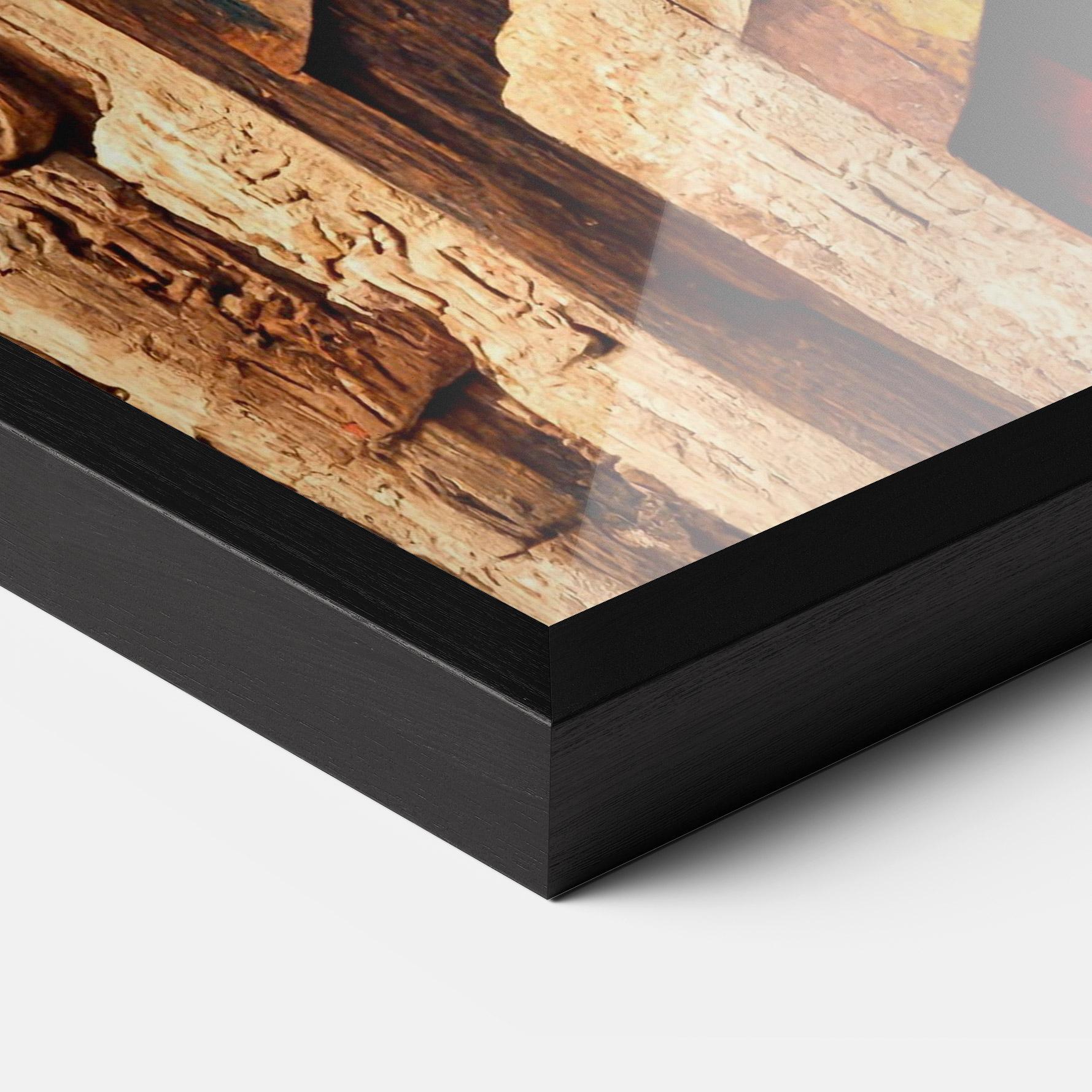 Keretezett Poszter Mayan Style Wood mockup 3