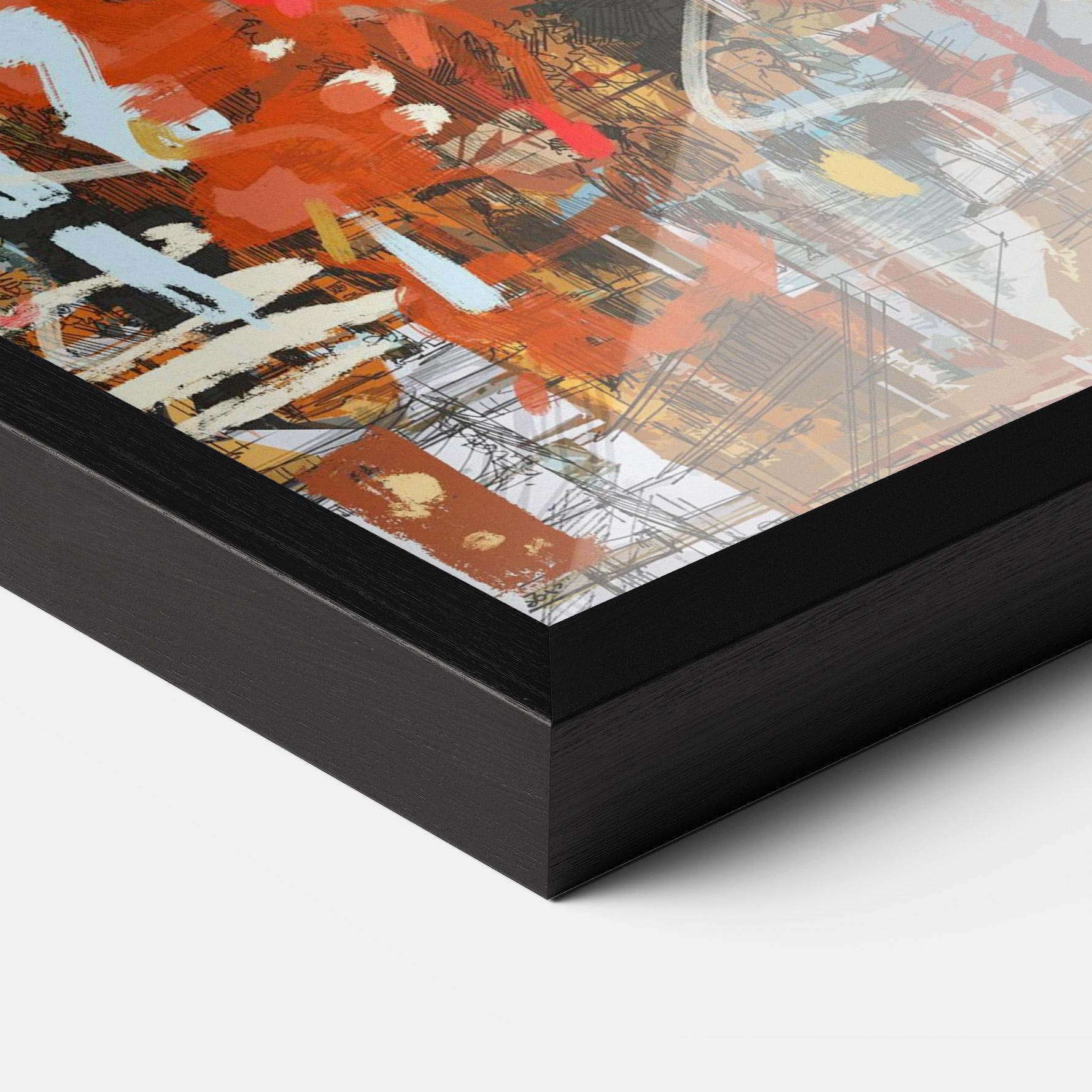 Keretezett Poszter Seamless Colorful City mockup 3