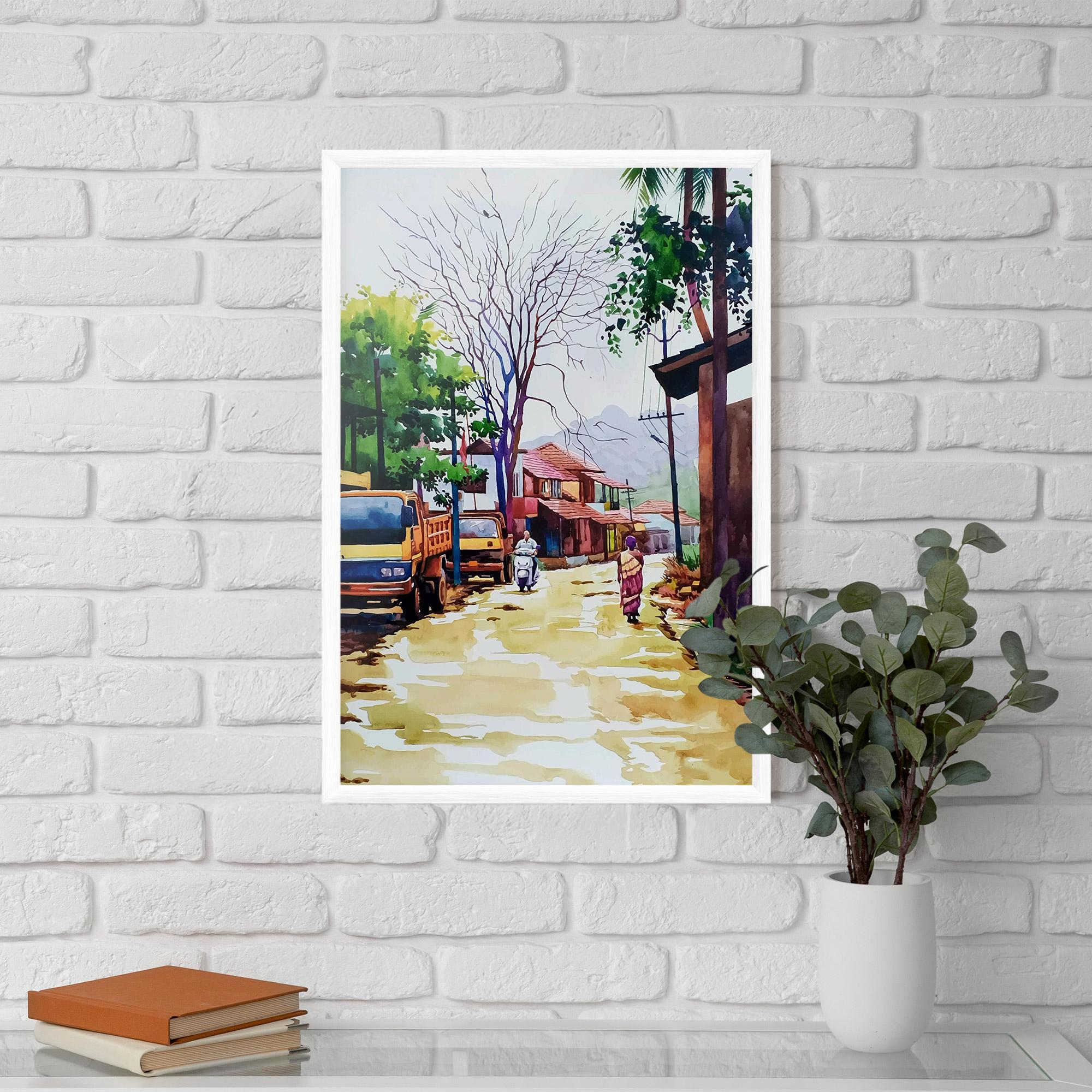 Keretezett Poszter African City mockup 5