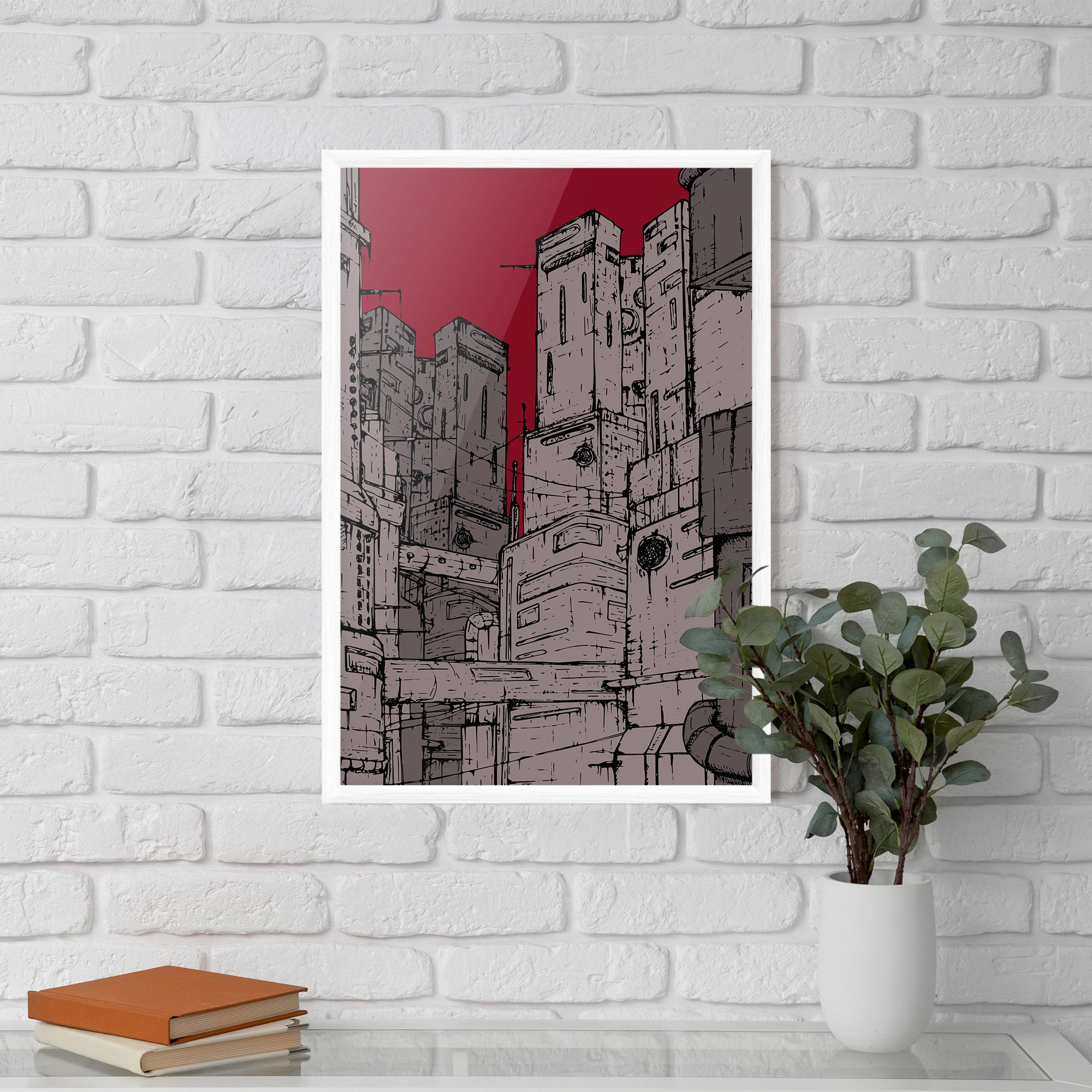 Grey Red City mockup 5