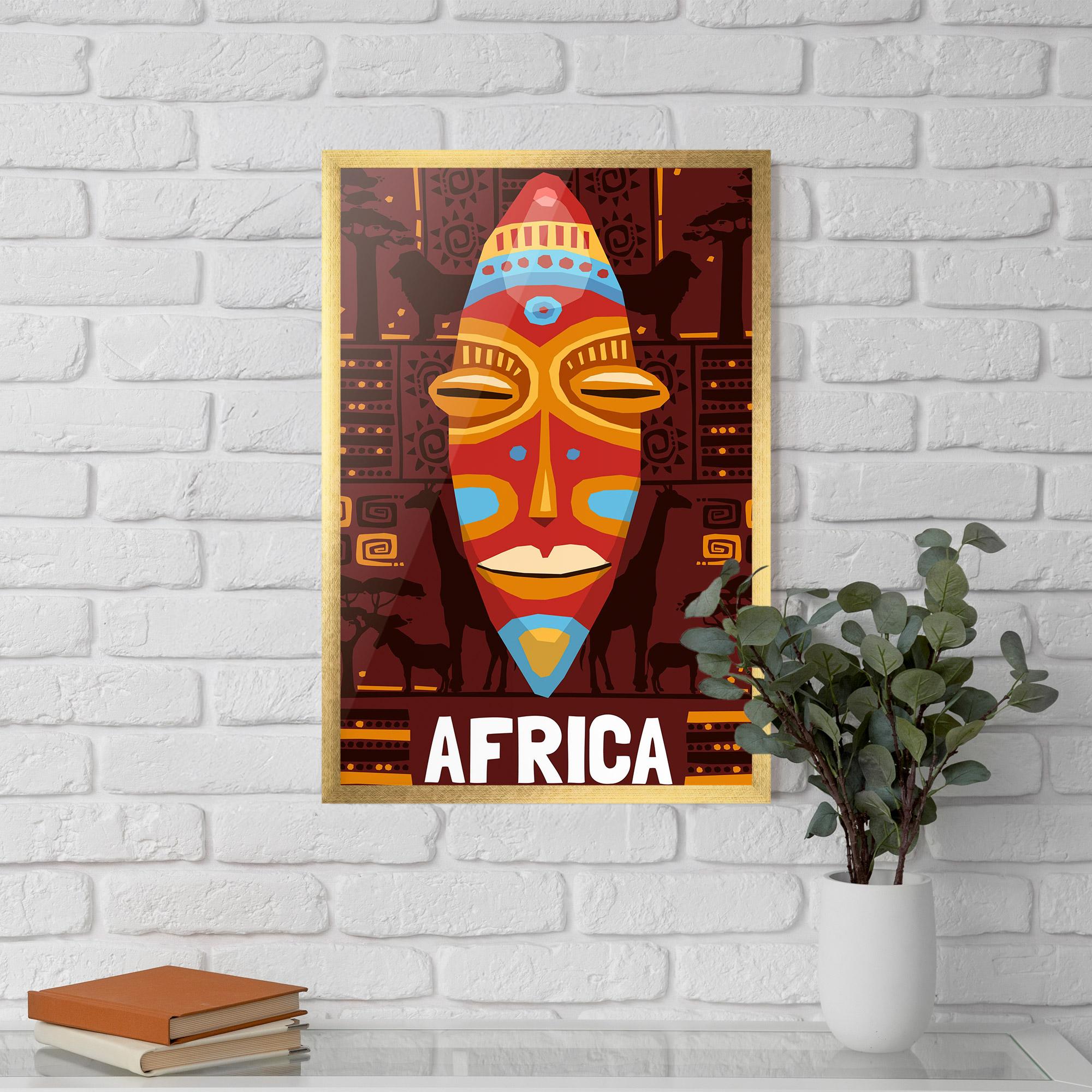 Keretezett Poszter Africa Mask mockup 5