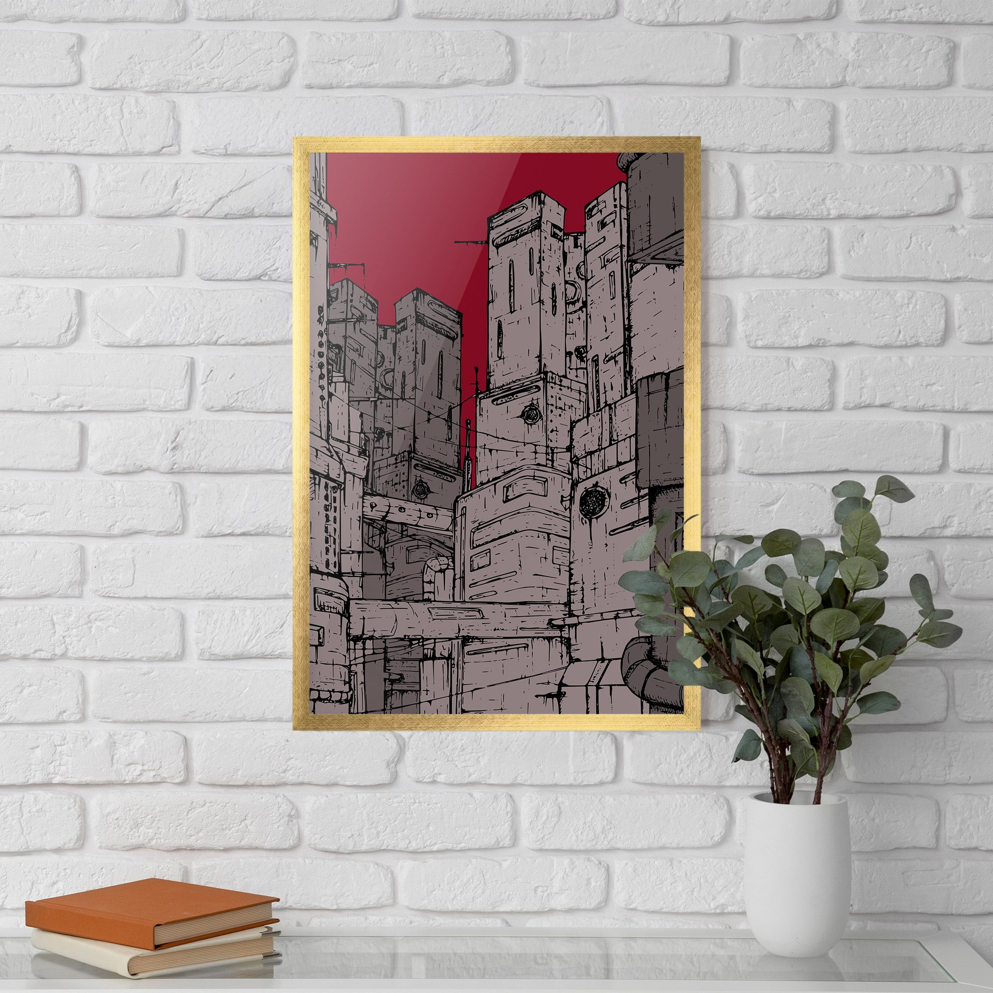 Grey Red City mockup 5