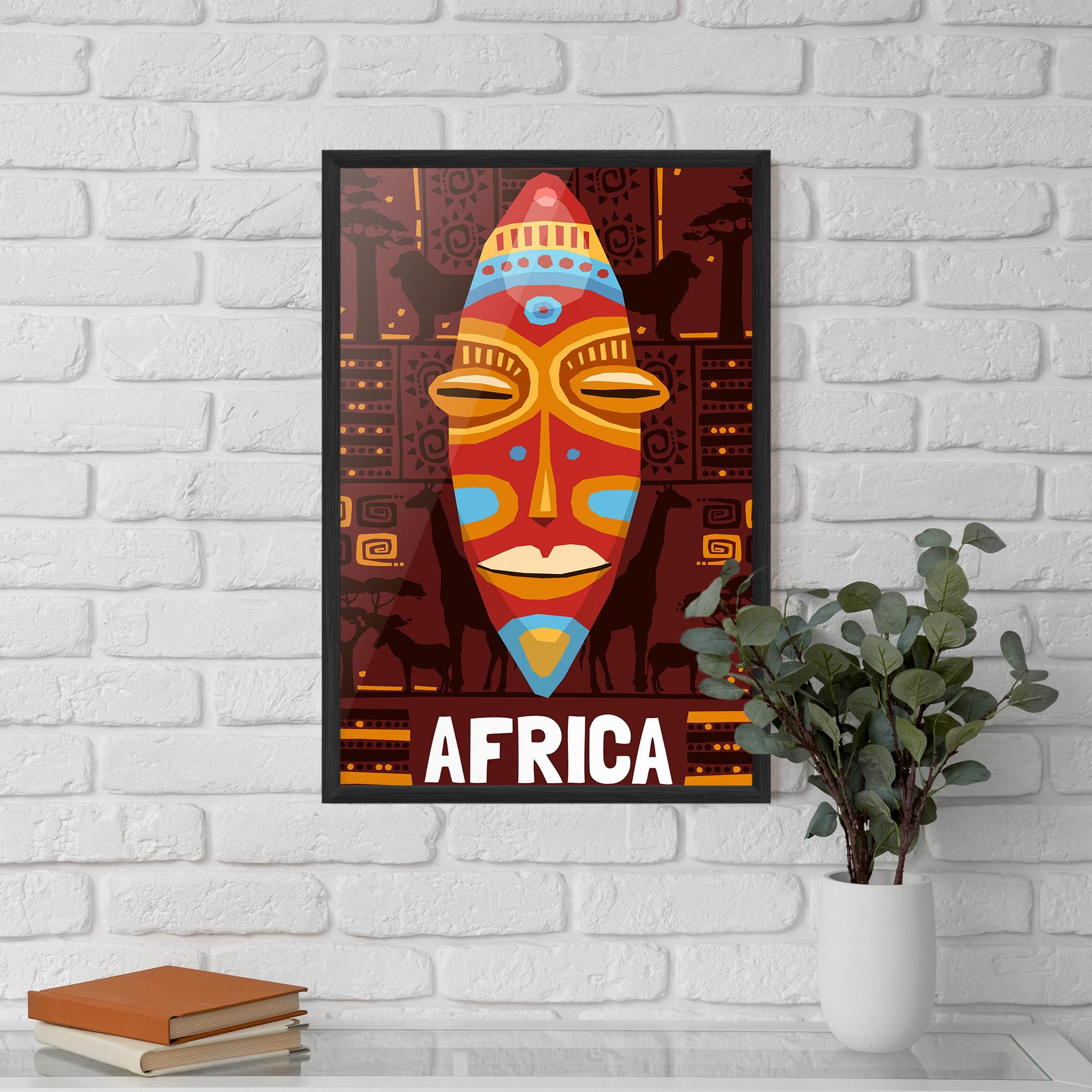 Keretezett Poszter Africa Mask mockup 5