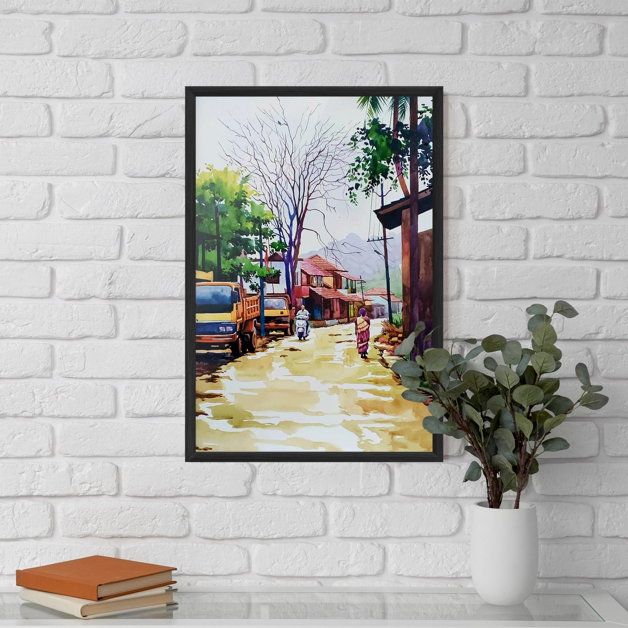 Keretezett Poszter African City mockup 5