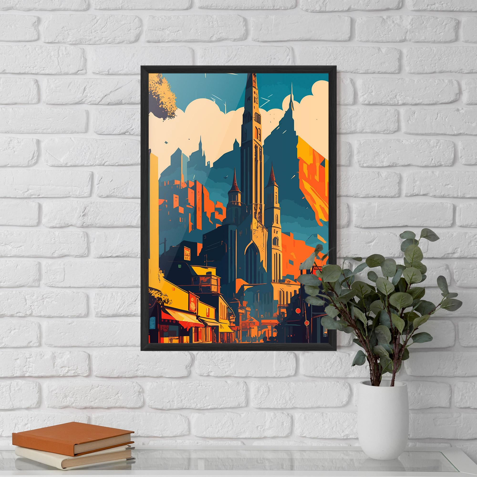 Keretezett Poszter African Tower mockup 5