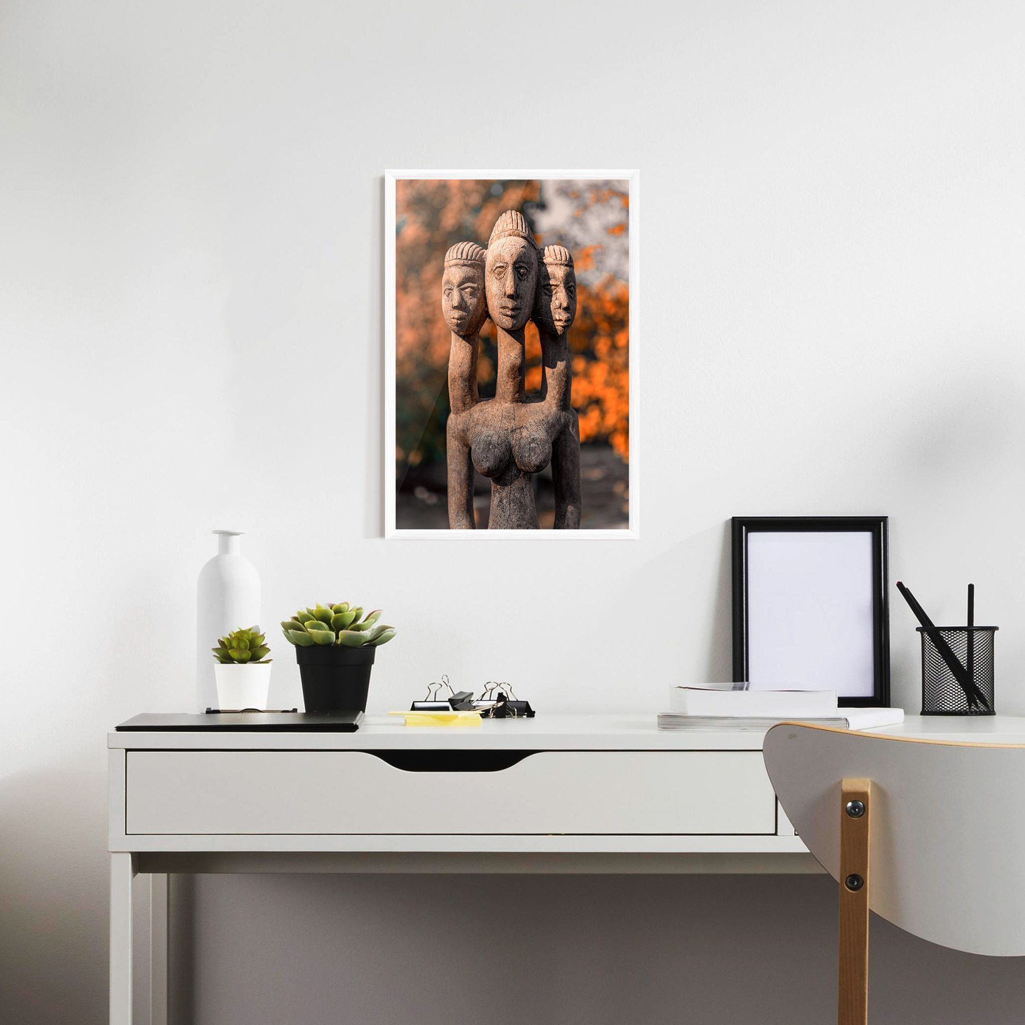 Three Heads Statue mockup 7