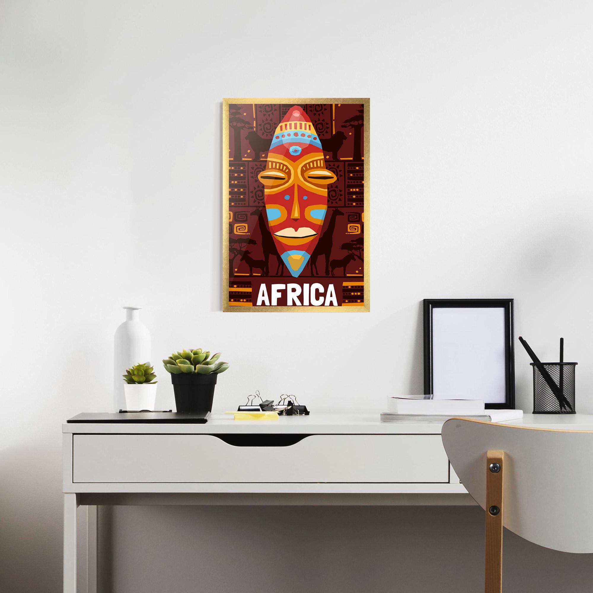 Keretezett Poszter Africa Mask mockup 7