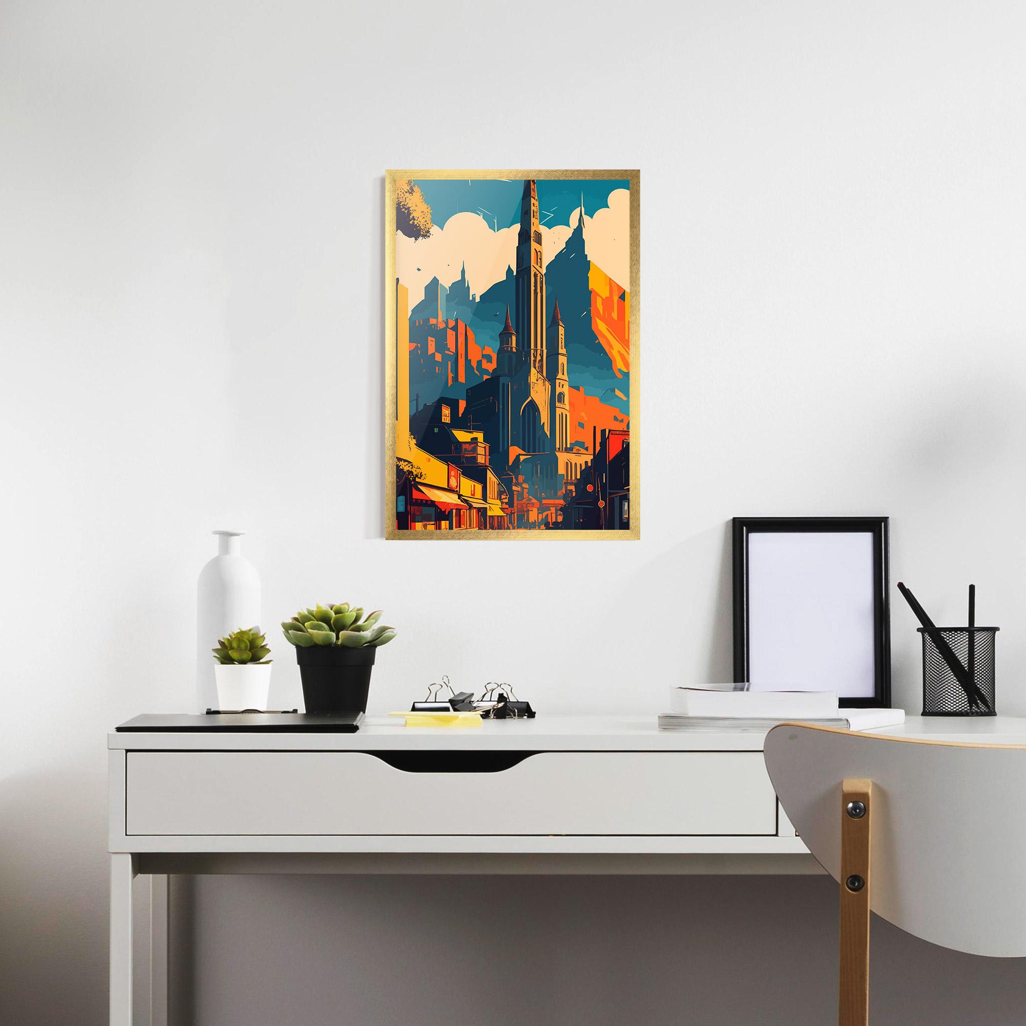 Keretezett Poszter African Tower mockup 7