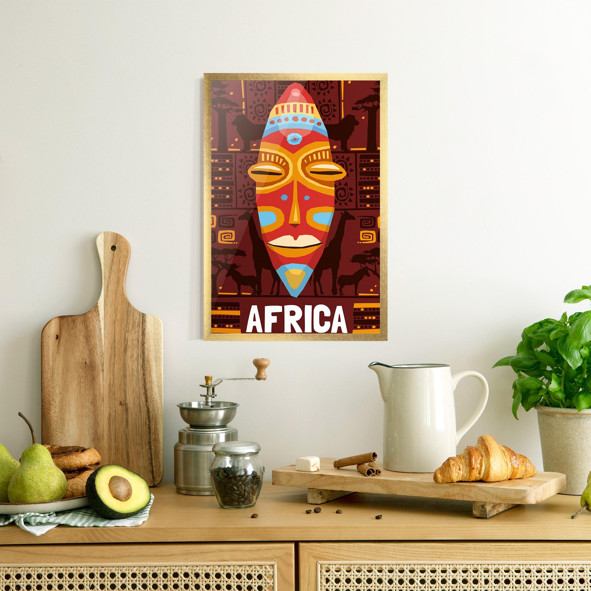 Keretezett Poszter Africa Mask mockup 8